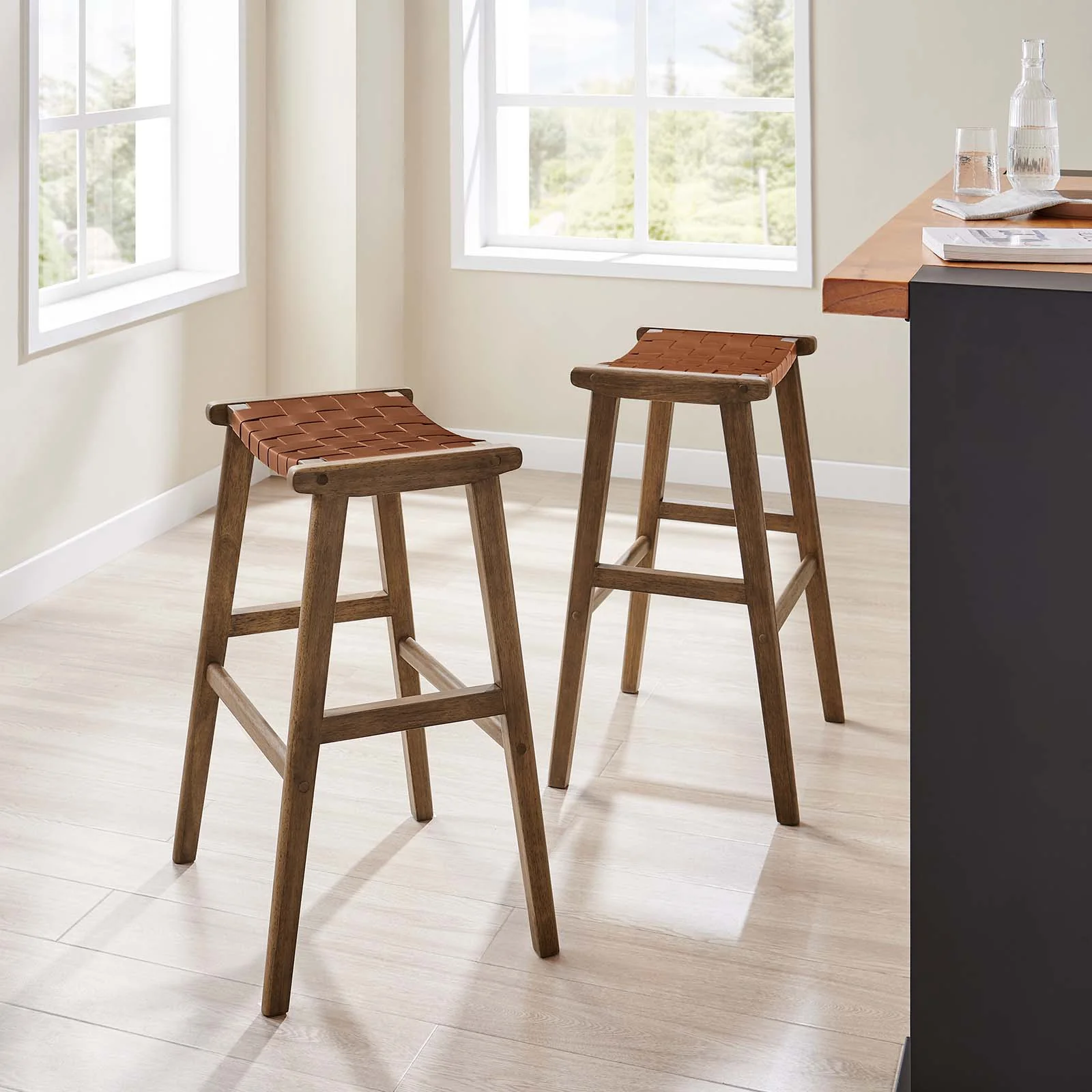 Saoirse Faux Leather Wood Bar Stool - Set of 2 By Modway - EEI-6549 - Image 25