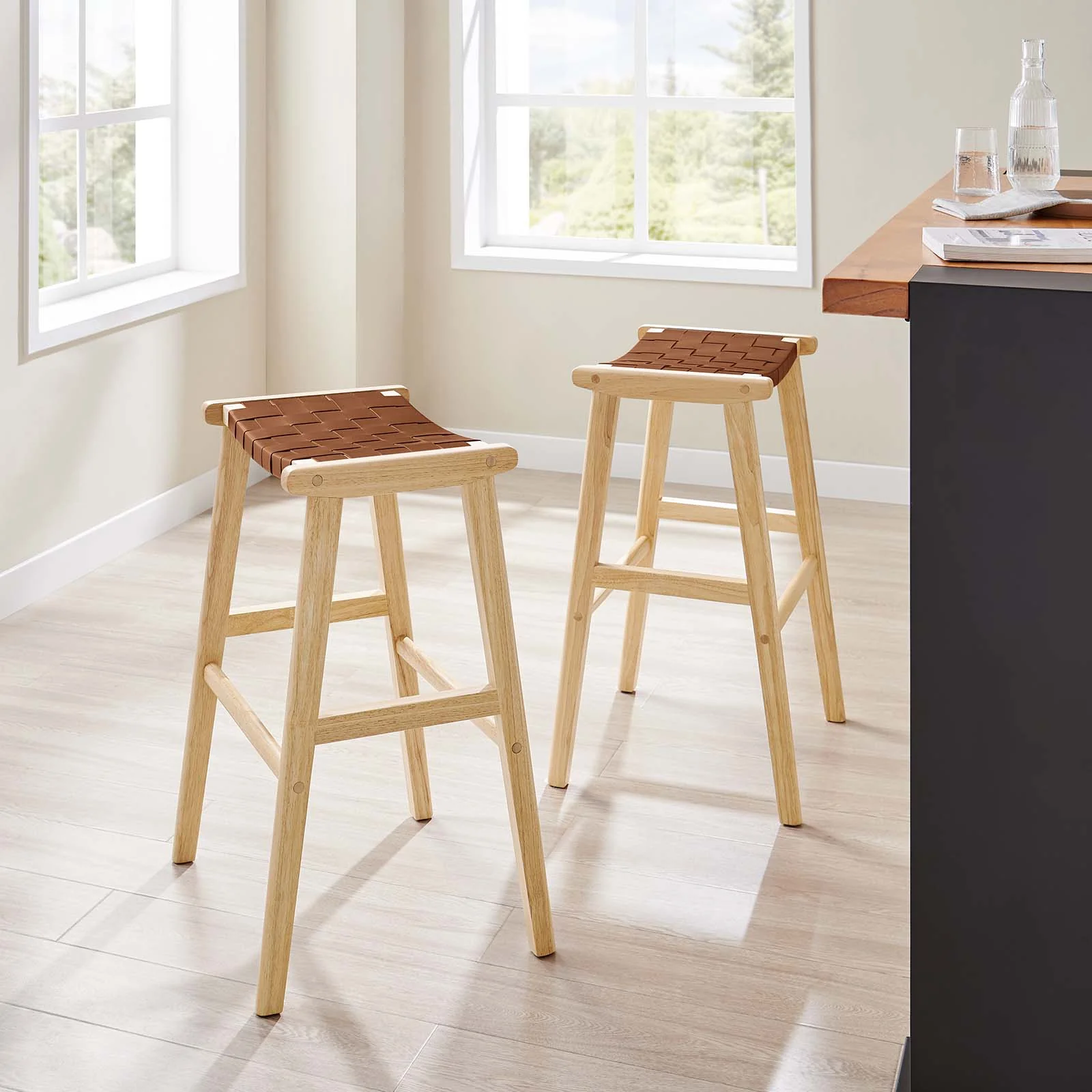 Saoirse Faux Leather Wood Bar Stool - Set of 2 By Modway - EEI-6549 - Image 7