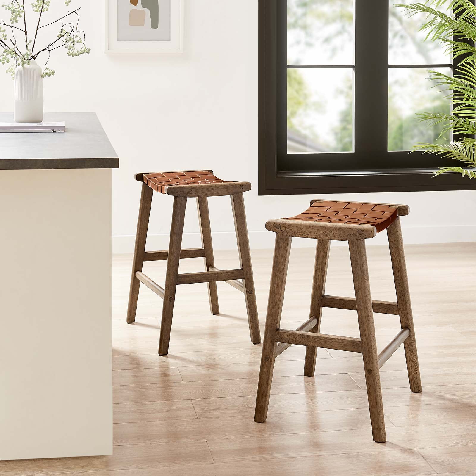 Saoirse Faux Leather Wood Counter Stool - Set of 2 By Modway - EEI-6547 - Image 25