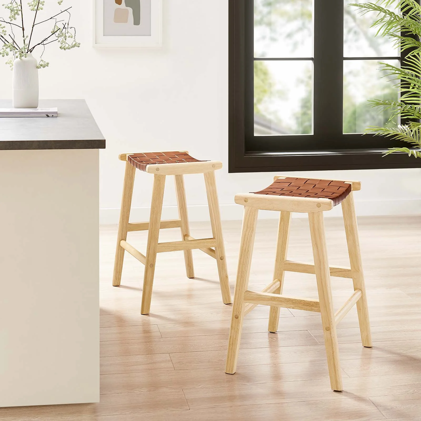 Saoirse Faux Leather Wood Counter Stool - Set of 2 By Modway - EEI-6547 - Image 7