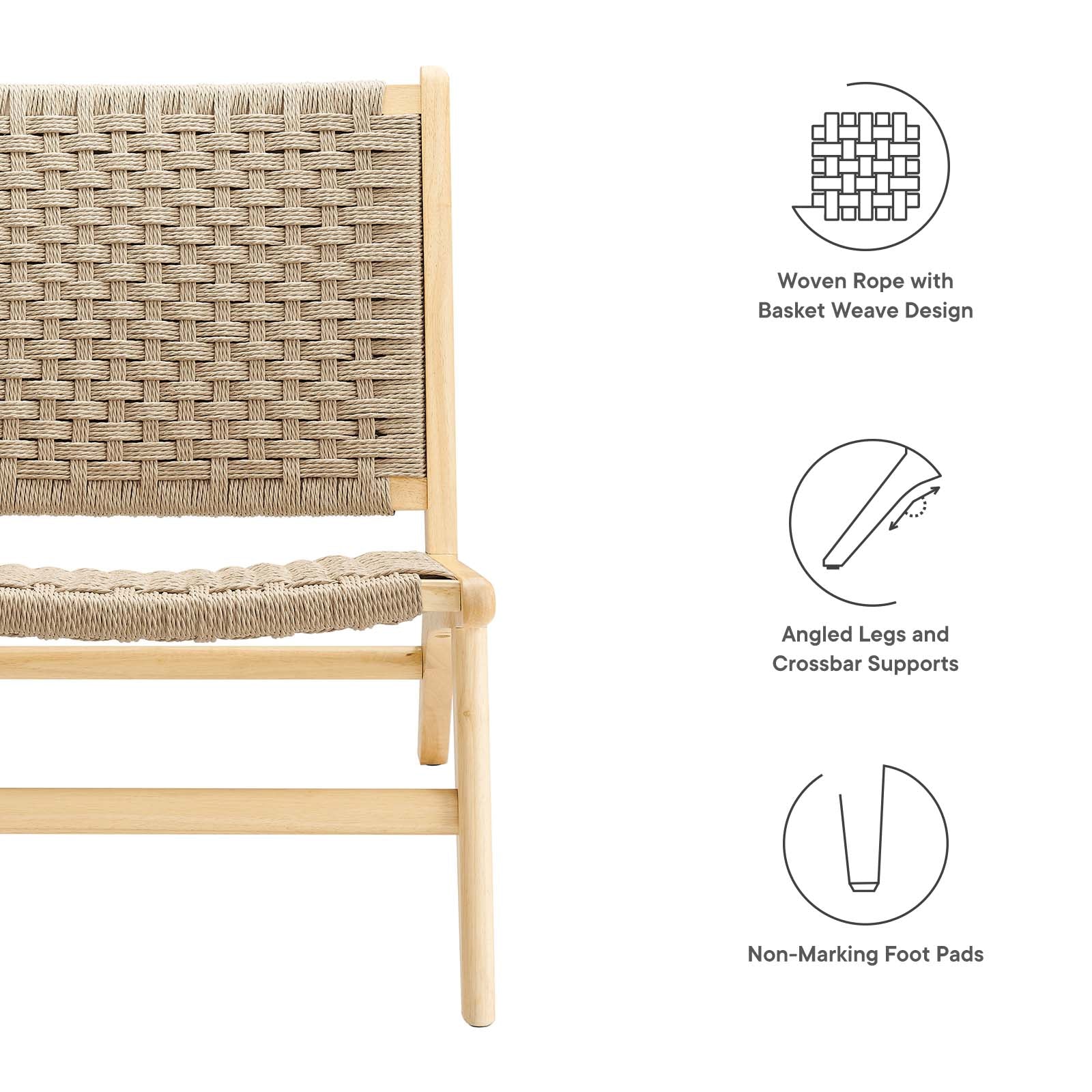 Saoirse Woven Rope Wood Accent Lounge Chair By Modway - EEI-6543 - Image 14