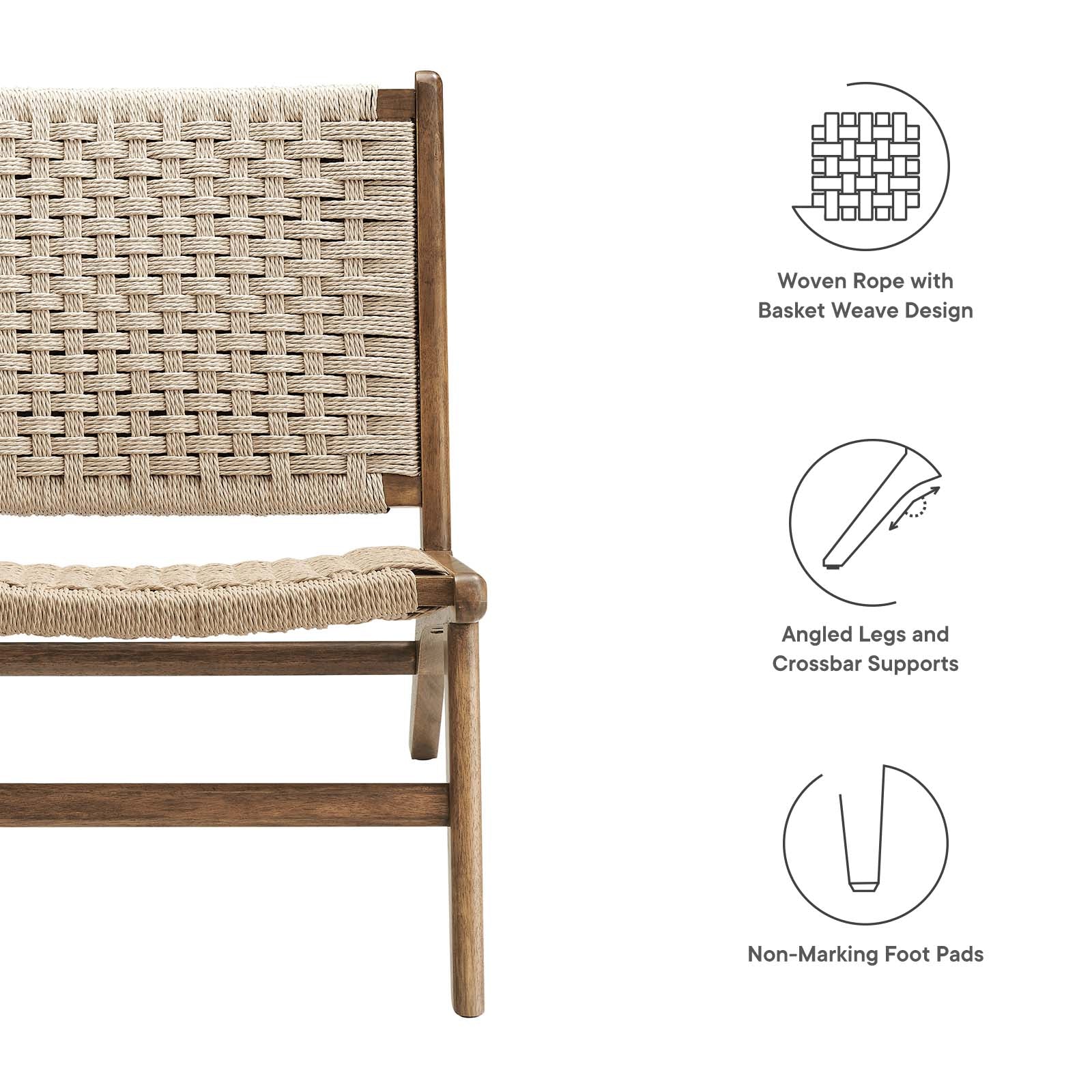 Saoirse Woven Rope Wood Accent Lounge Chair By Modway - EEI-6543 - Image 30