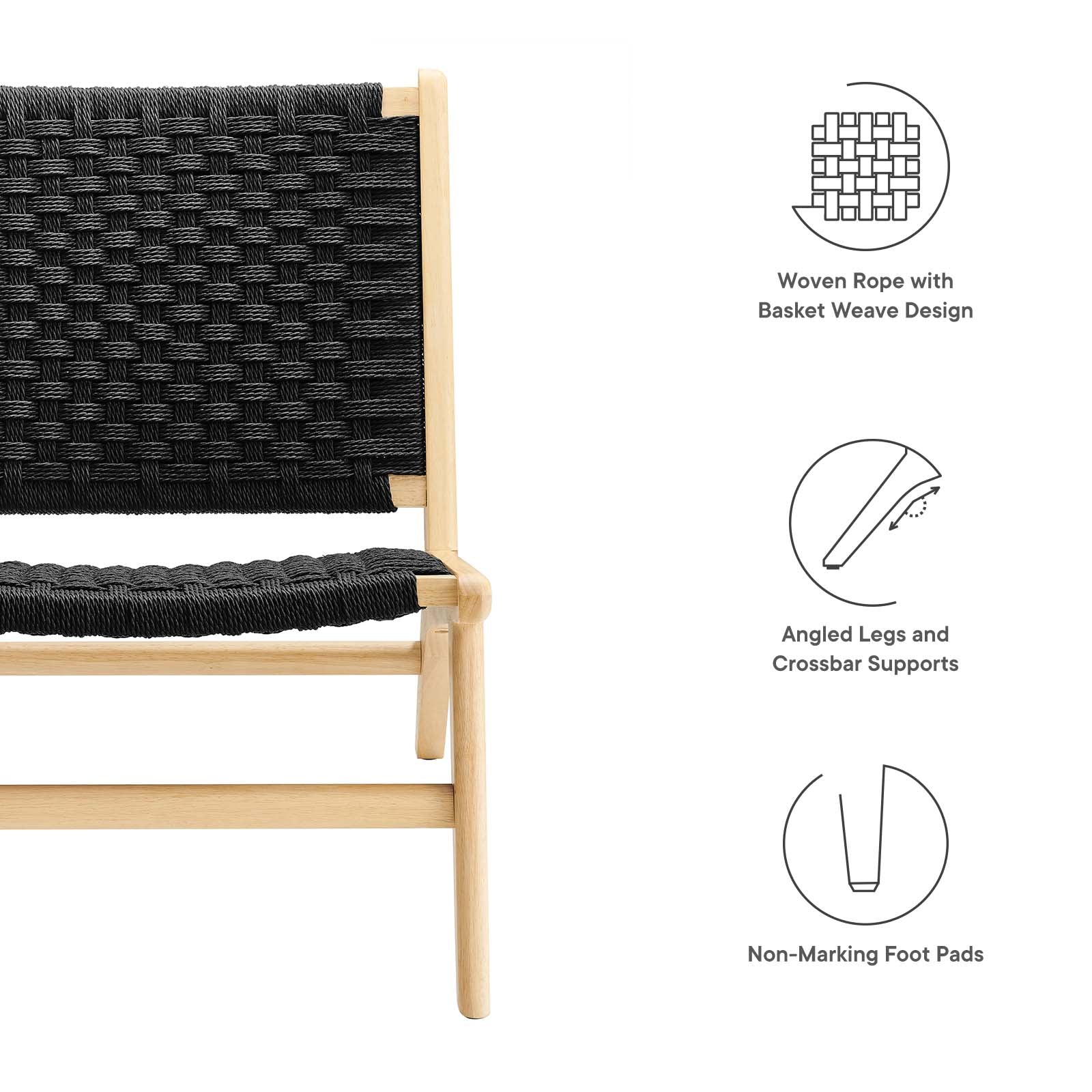 Saoirse Woven Rope Wood Accent Lounge Chair By Modway - EEI-6543 - Image 6