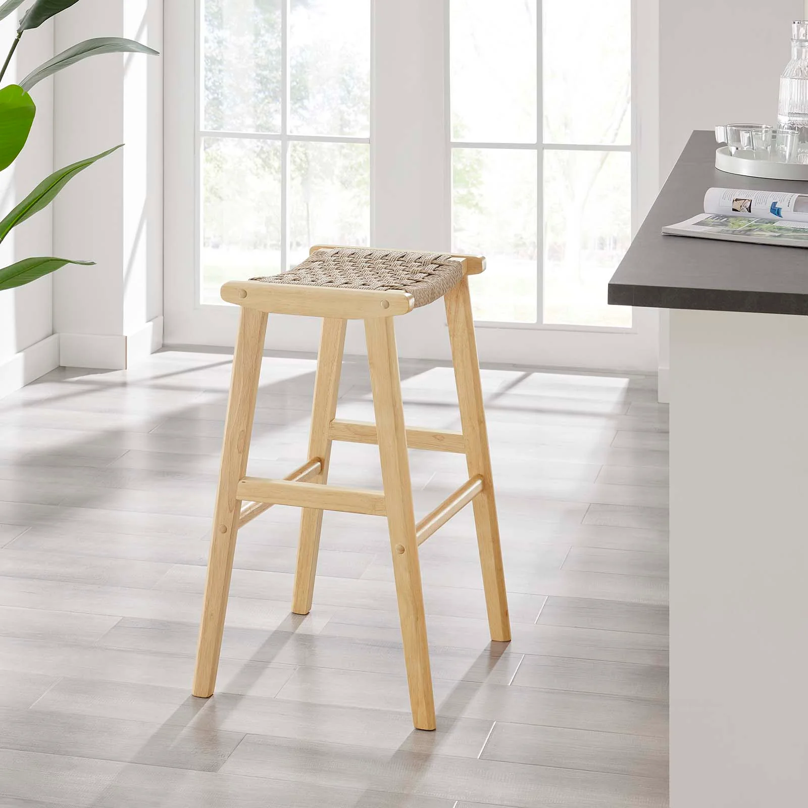 Saoirse Woven Rope Wood Bar Stool - Set of 2 By Modway - EEI-6550 - Image 11