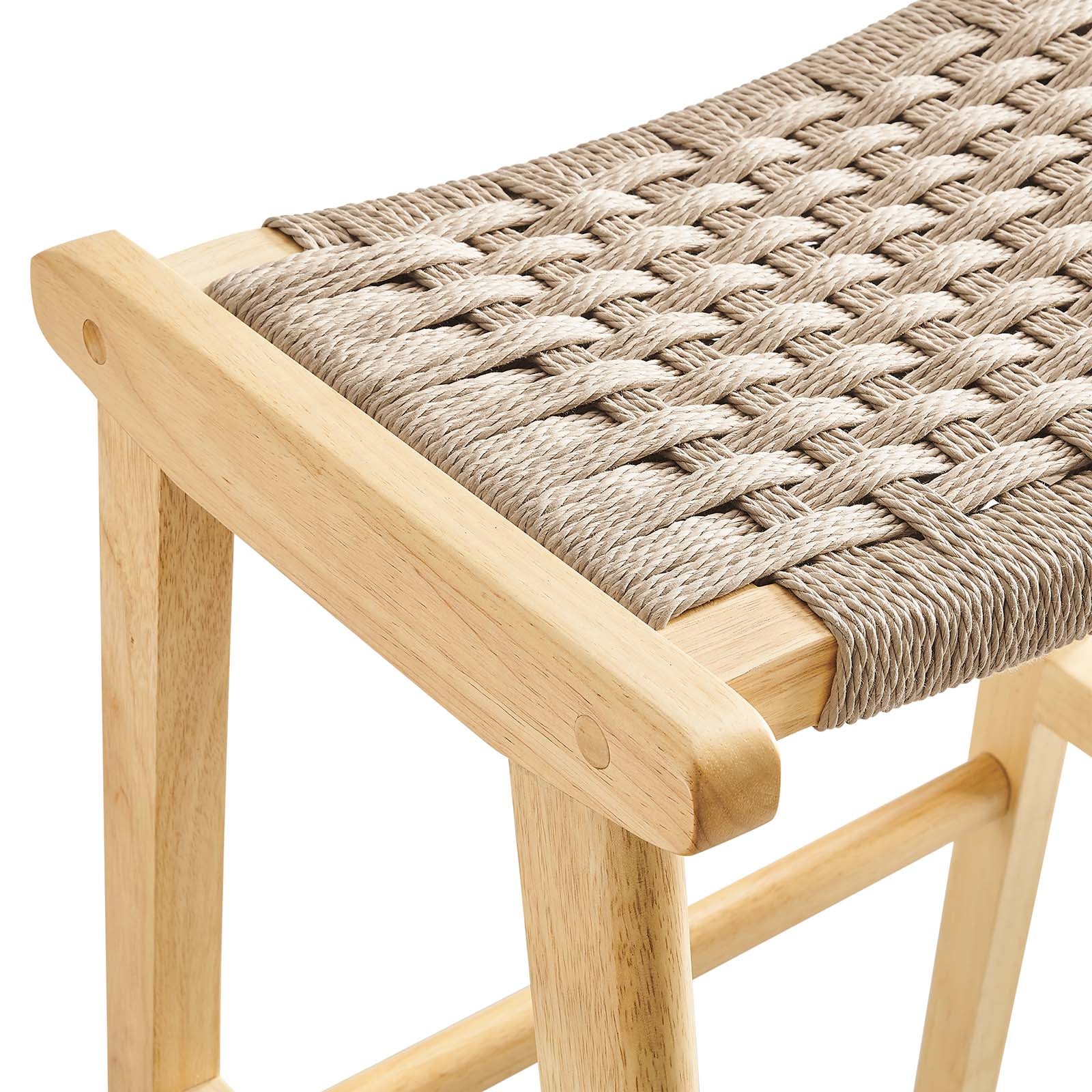 Saoirse Woven Rope Wood Bar Stool - Set of 2 By Modway - EEI-6550 - Image 15