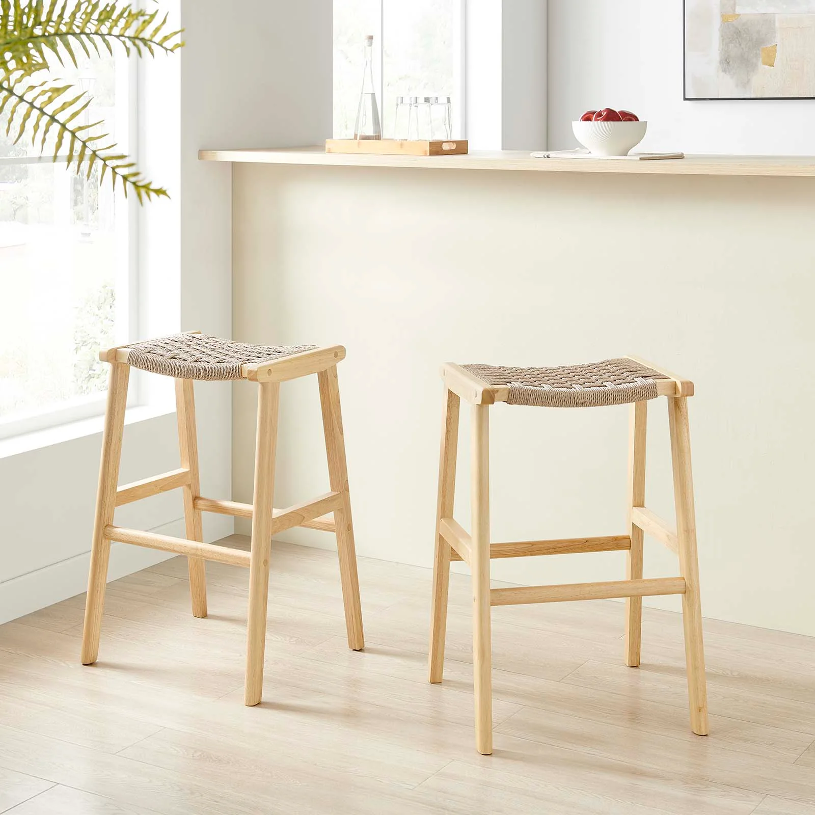 Saoirse Woven Rope Wood Bar Stool - Set of 2 By Modway - EEI-6550 - Image 16