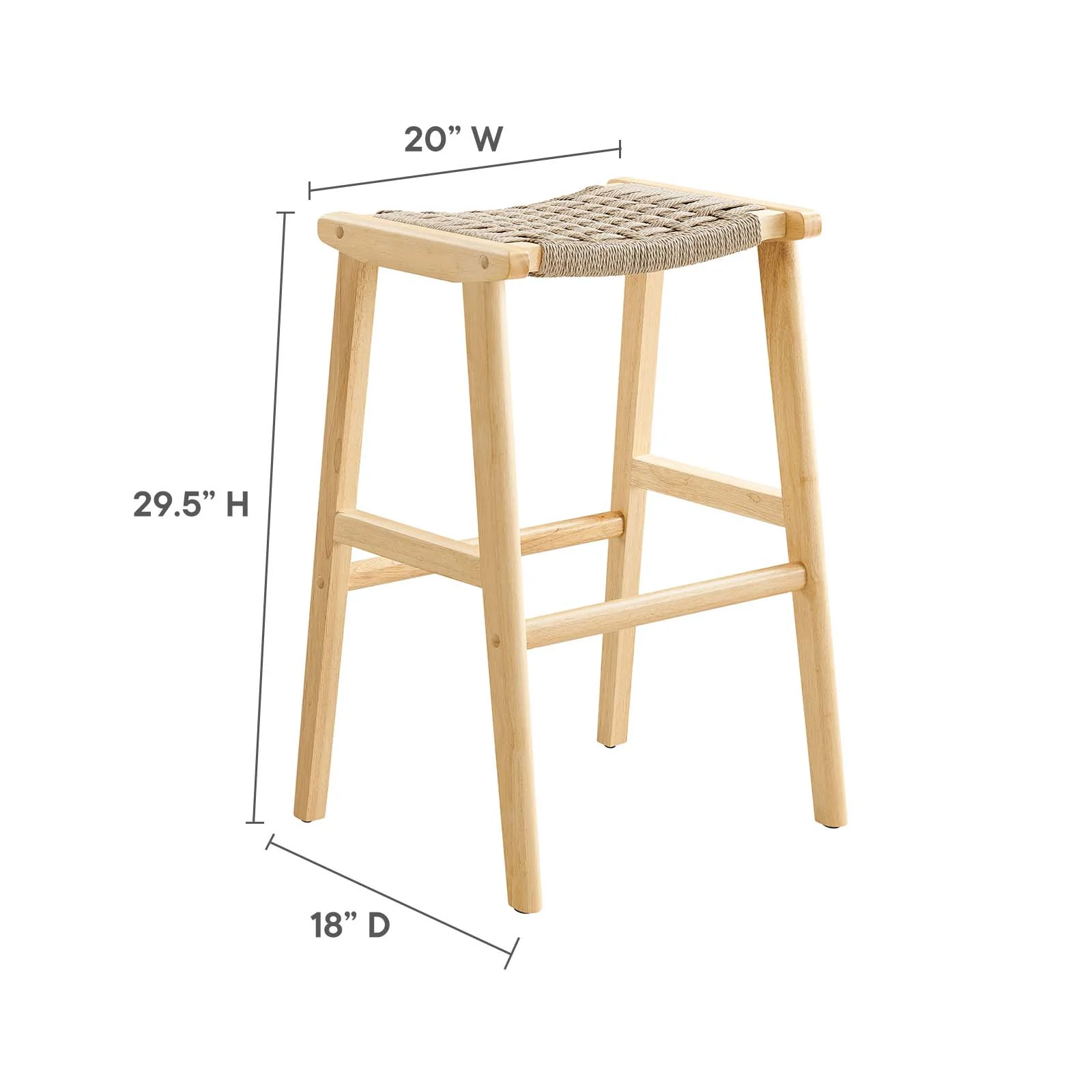 Saoirse Woven Rope Wood Bar Stool - Set of 2 By Modway - EEI-6550 - Image 18