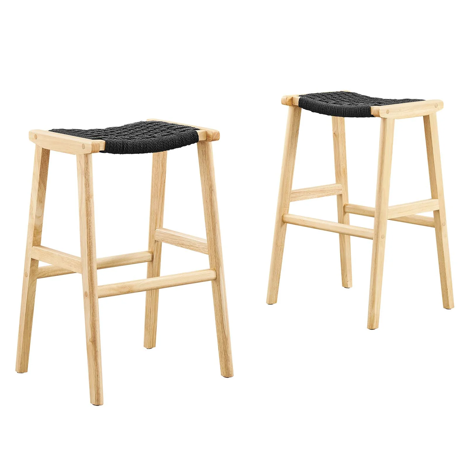 Saoirse Woven Rope Wood Bar Stool - Set of 2 By Modway - EEI-6550 - Image 2