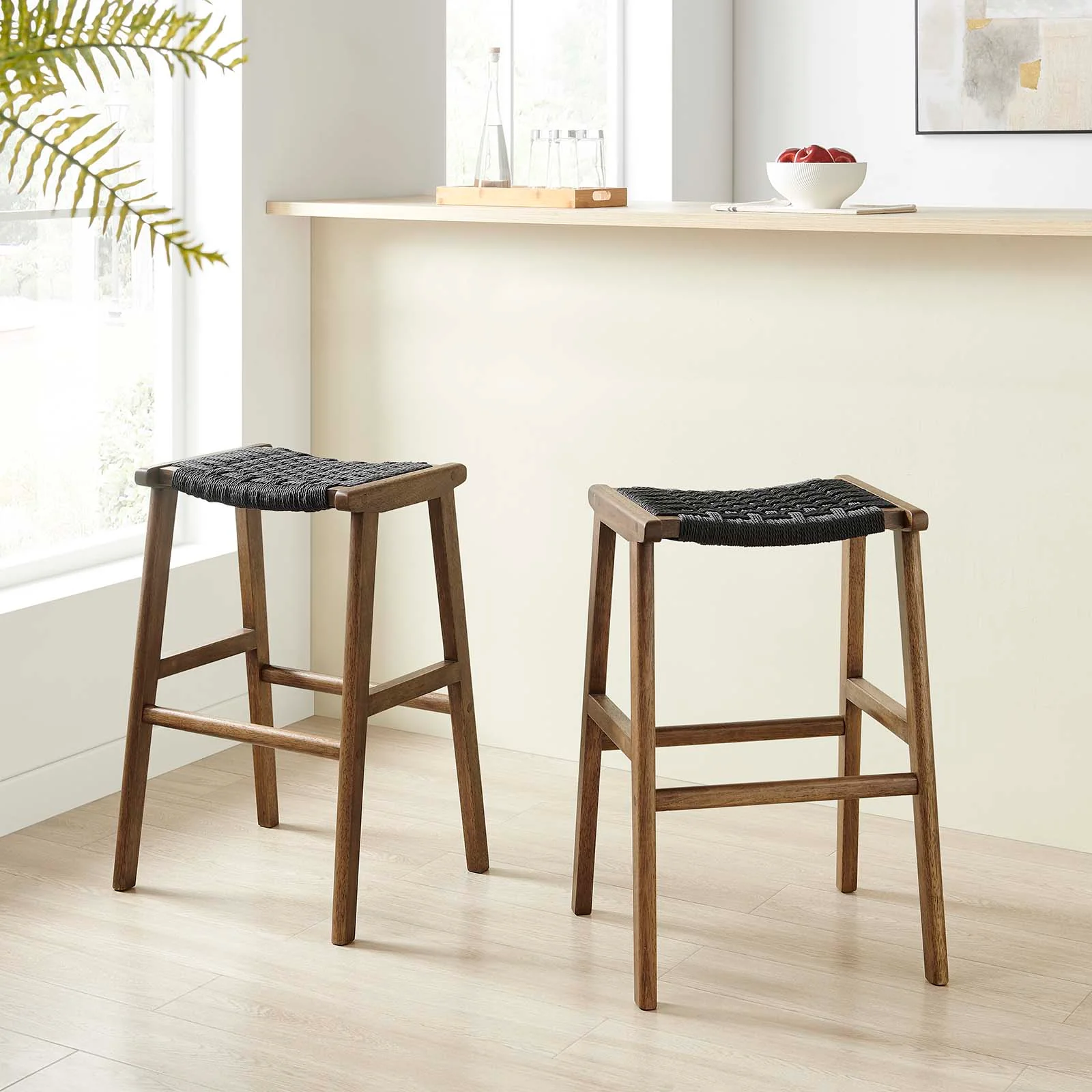 Saoirse Woven Rope Wood Bar Stool - Set of 2 By Modway - EEI-6550 - Image 25
