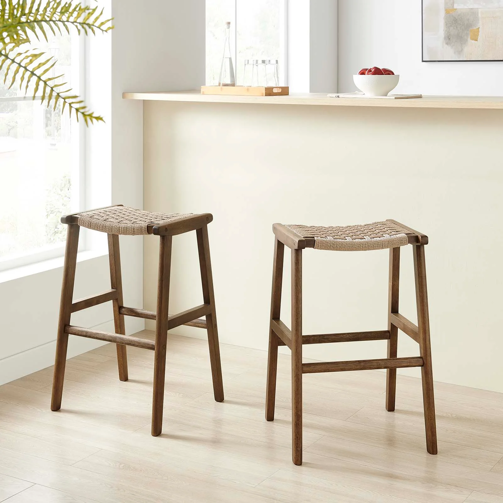Saoirse Woven Rope Wood Bar Stool - Set of 2 By Modway - EEI-6550 - Image 34
