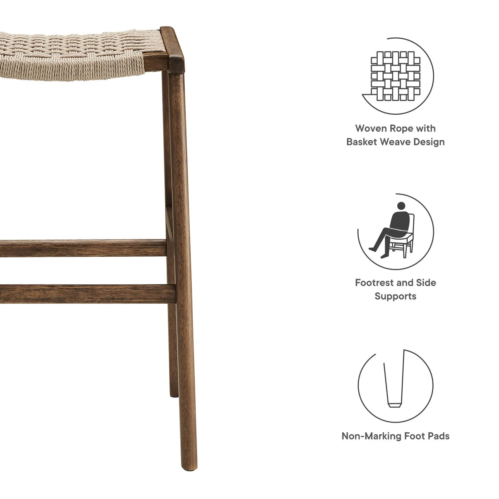 Saoirse Woven Rope Wood Bar Stool - Set of 2 By Modway - EEI-6550 - Image 35