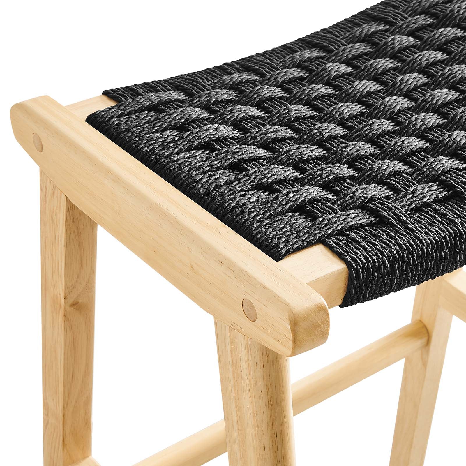 Saoirse Woven Rope Wood Bar Stool - Set of 2 By Modway - EEI-6550 - Image 6