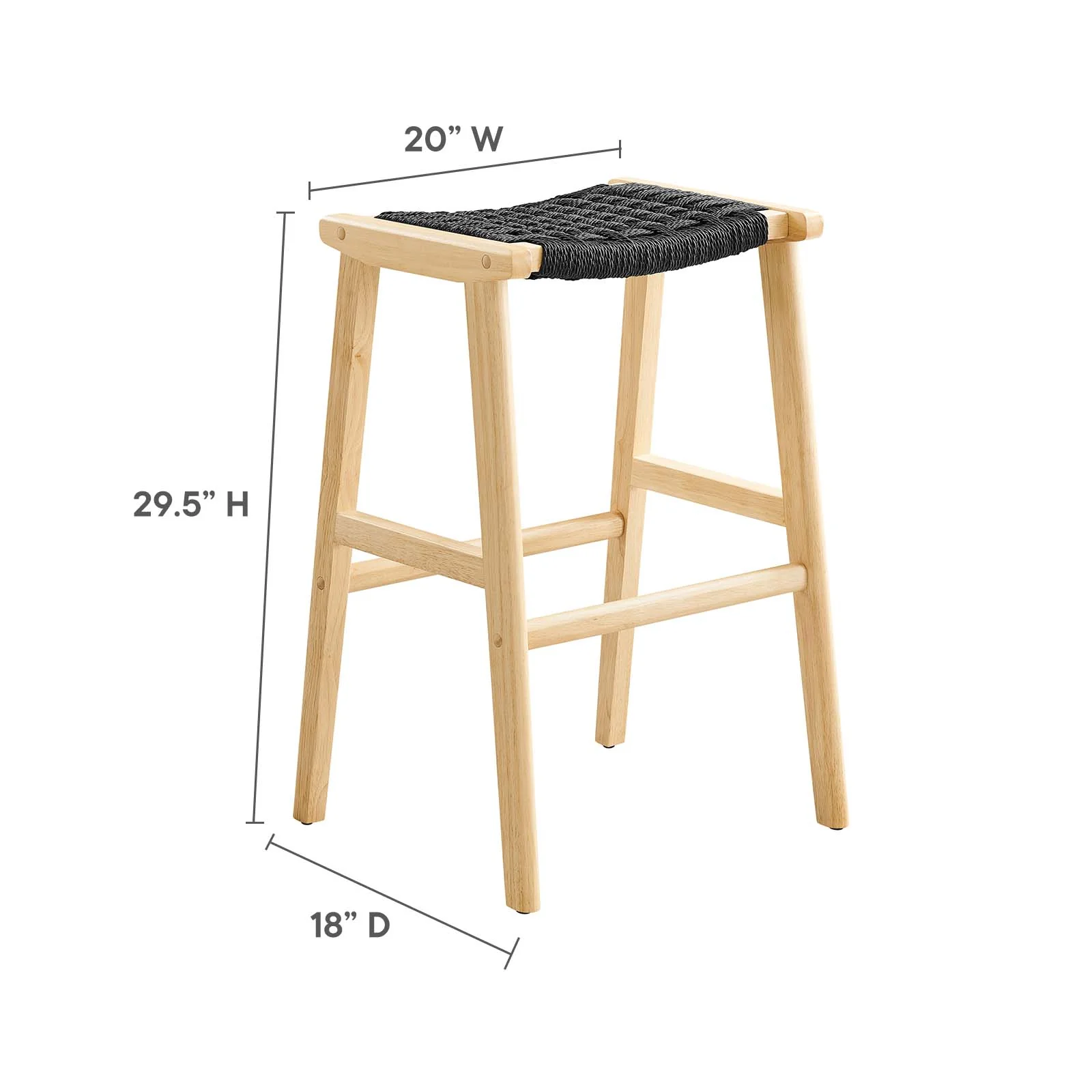 Saoirse Woven Rope Wood Bar Stool - Set of 2 By Modway - EEI-6550 - Image 9