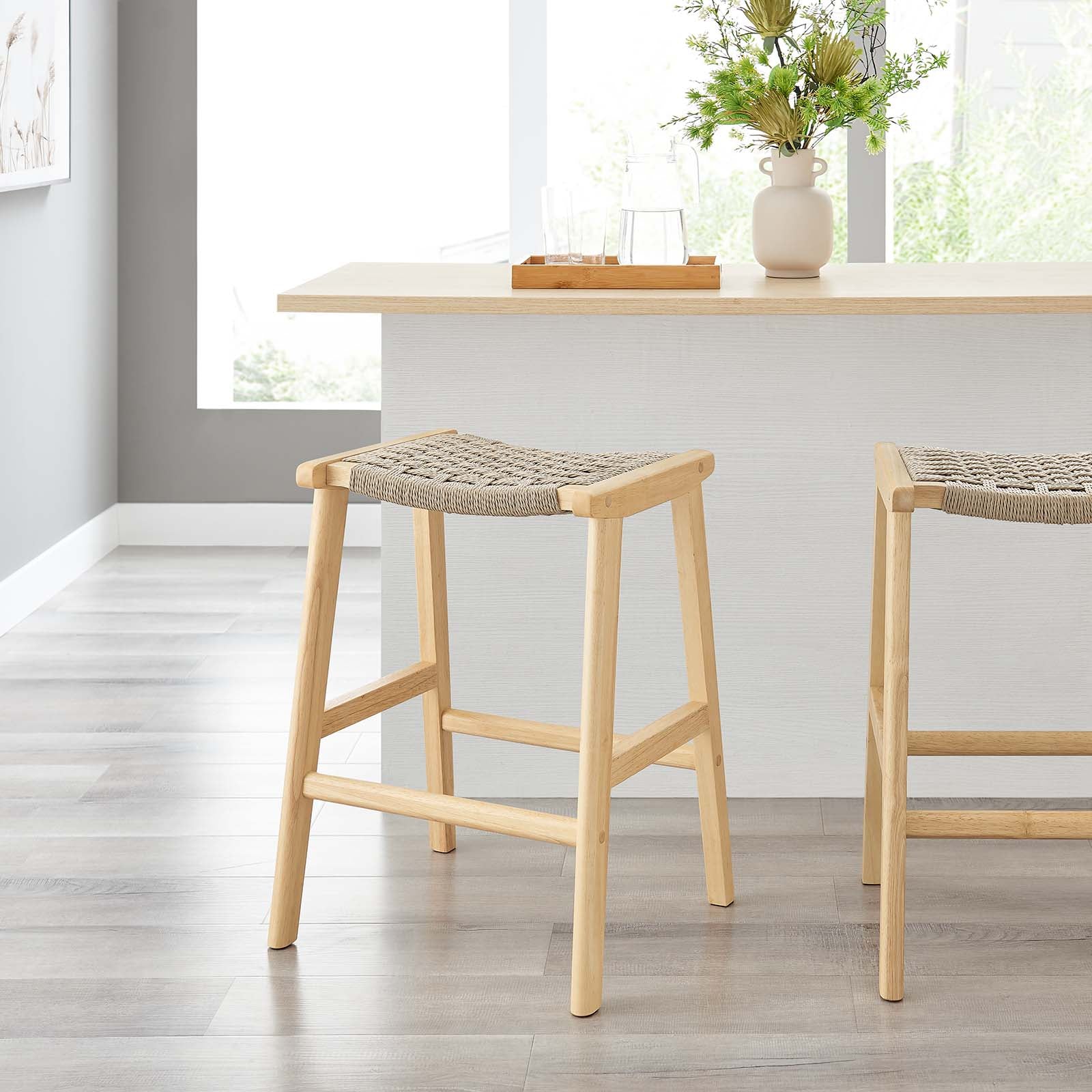 Saoirse Woven Rope Wood Counter Stool - Set of 2 By Modway - EEI-6548 - Image 11