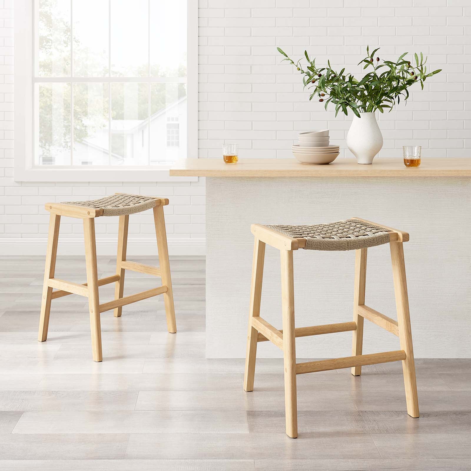 Saoirse Woven Rope Wood Counter Stool - Set of 2 By Modway - EEI-6548 - Image 16
