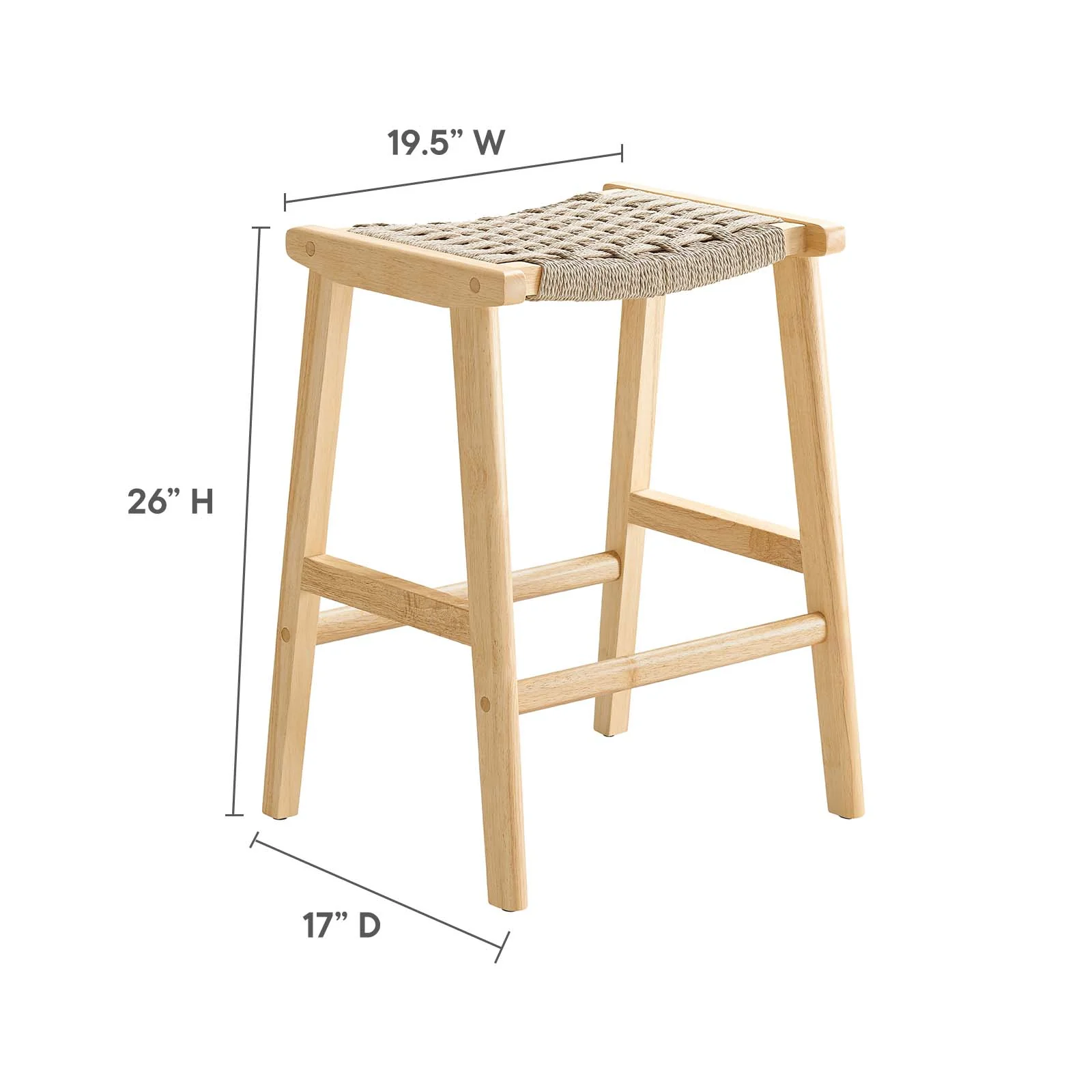 Saoirse Woven Rope Wood Counter Stool - Set of 2 By Modway - EEI-6548 - Image 18