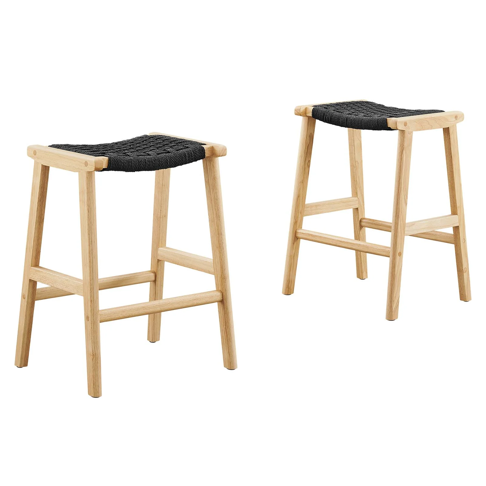 Saoirse Woven Rope Wood Counter Stool - Set of 2 By Modway - EEI-6548 - Image 2