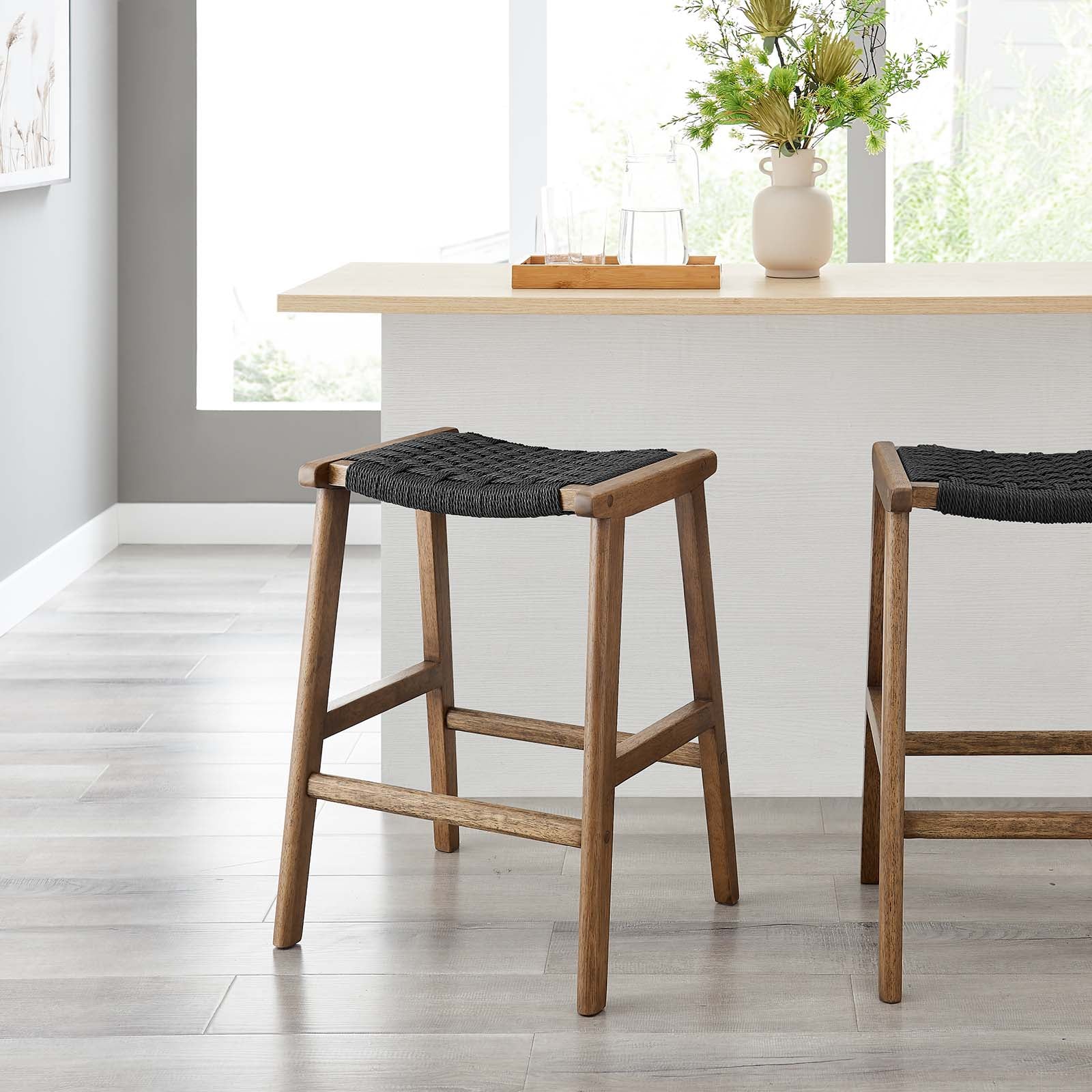 Saoirse Woven Rope Wood Counter Stool - Set of 2 By Modway - EEI-6548 - Image 20