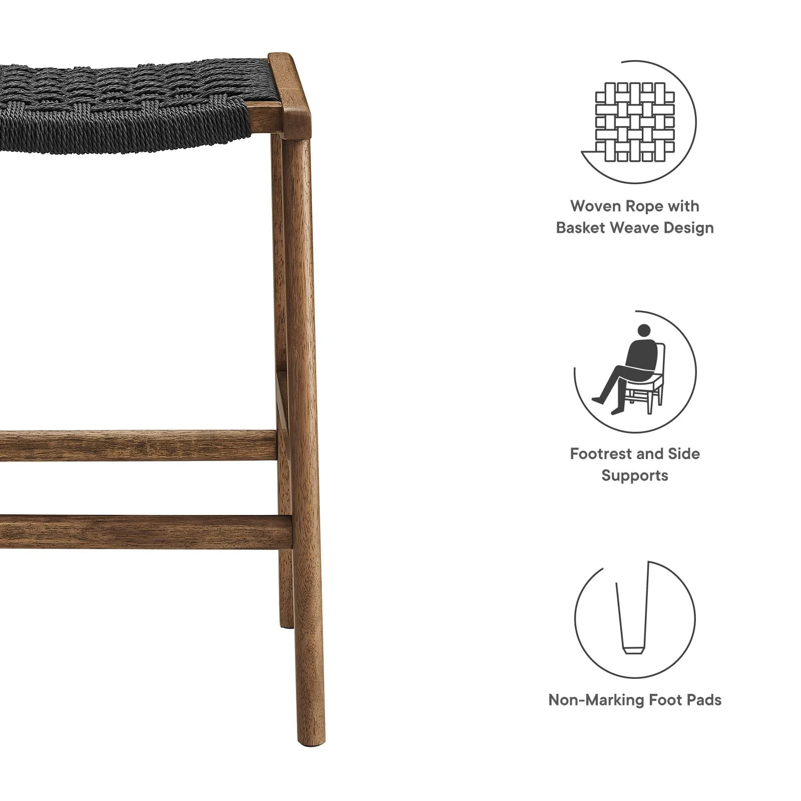 Saoirse Woven Rope Wood Counter Stool - Set of 2 By Modway - EEI-6548 - Image 26