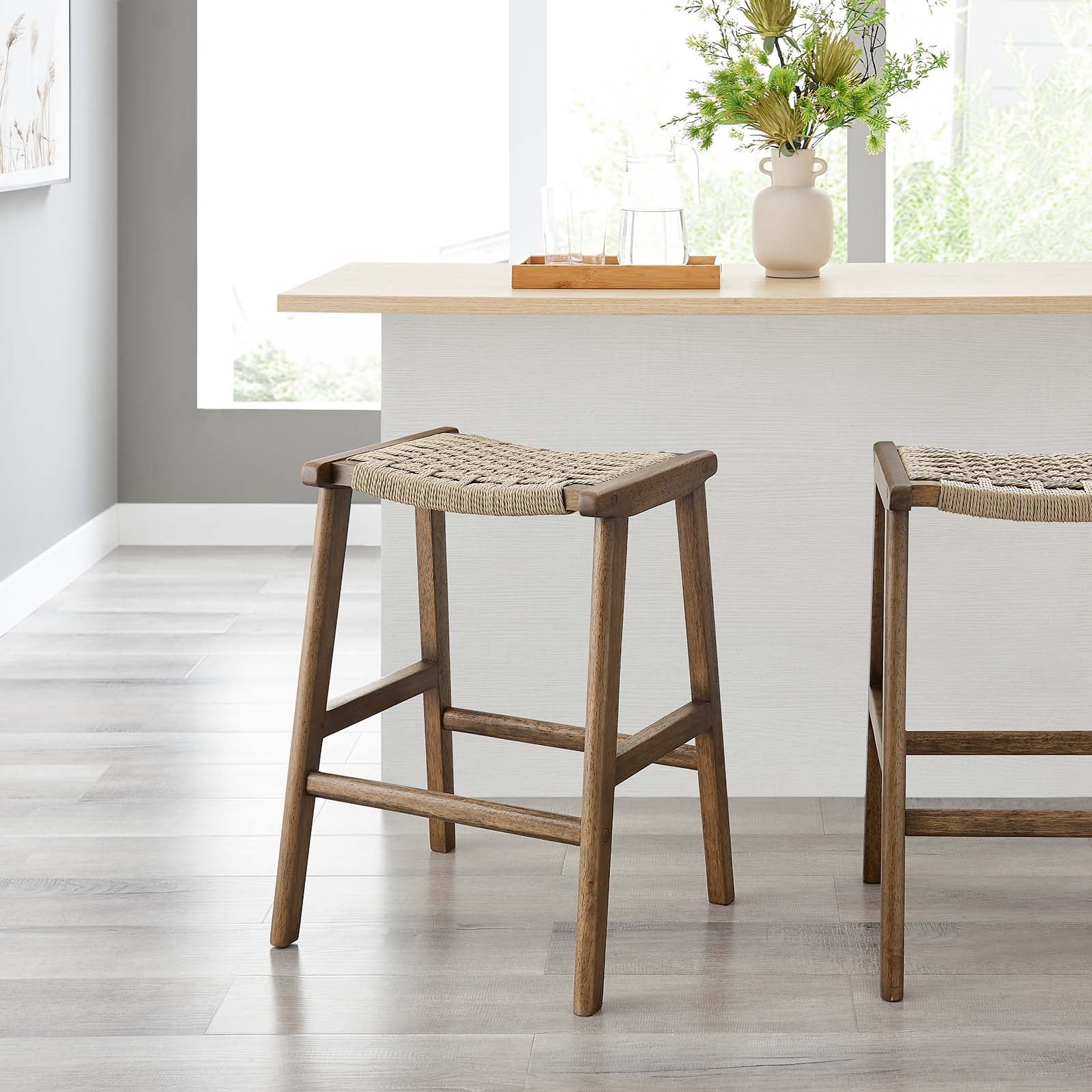 Saoirse Woven Rope Wood Counter Stool - Set of 2 By Modway - EEI-6548 - Image 29