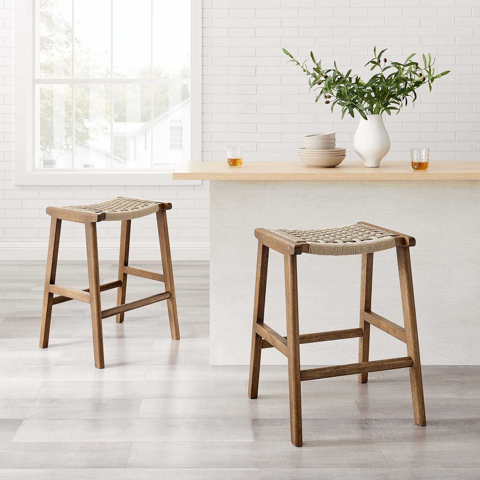 Saoirse Woven Rope Wood Counter Stool - Set of 2 By Modway - EEI-6548 - Image 34