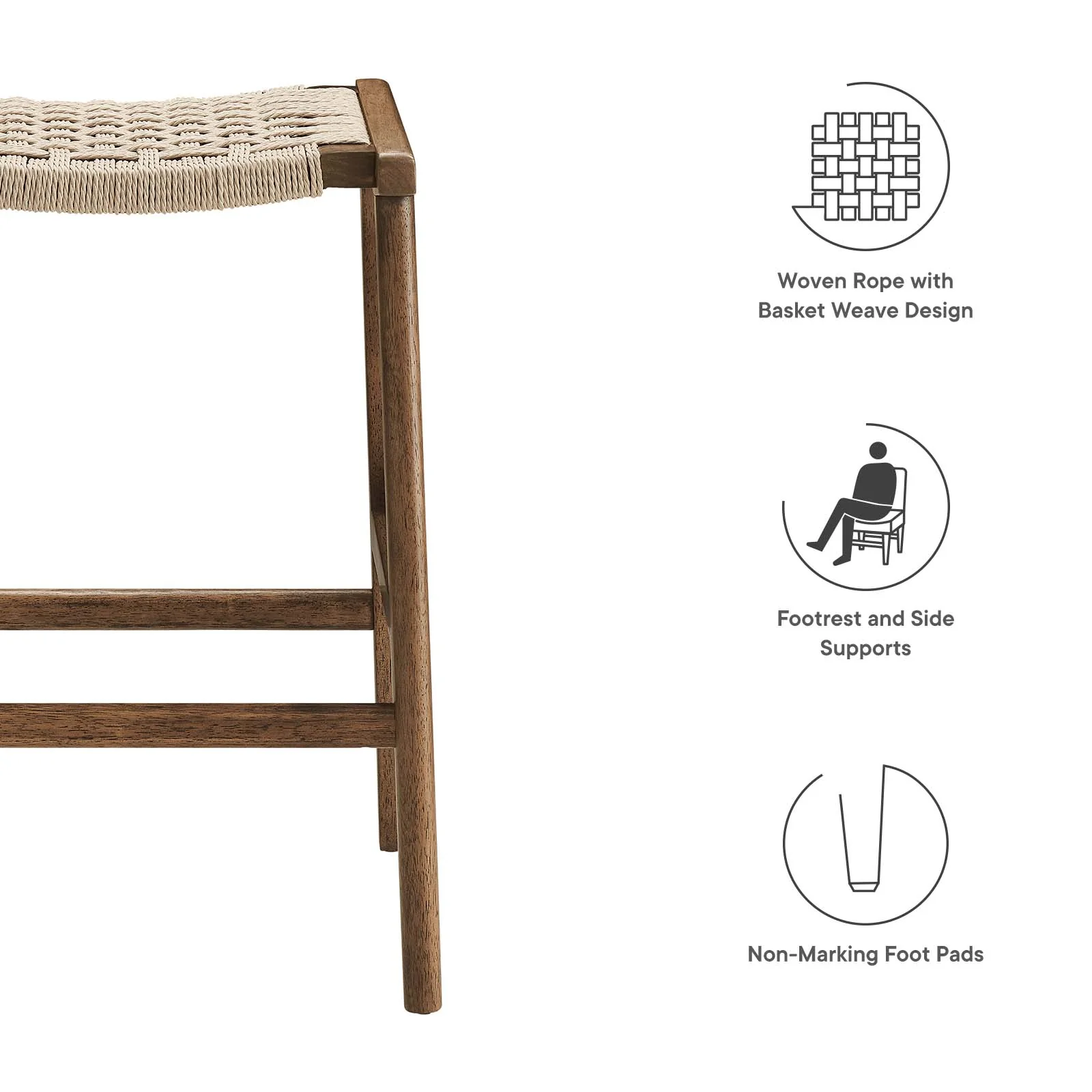 Saoirse Woven Rope Wood Counter Stool - Set of 2 By Modway - EEI-6548 - Image 35