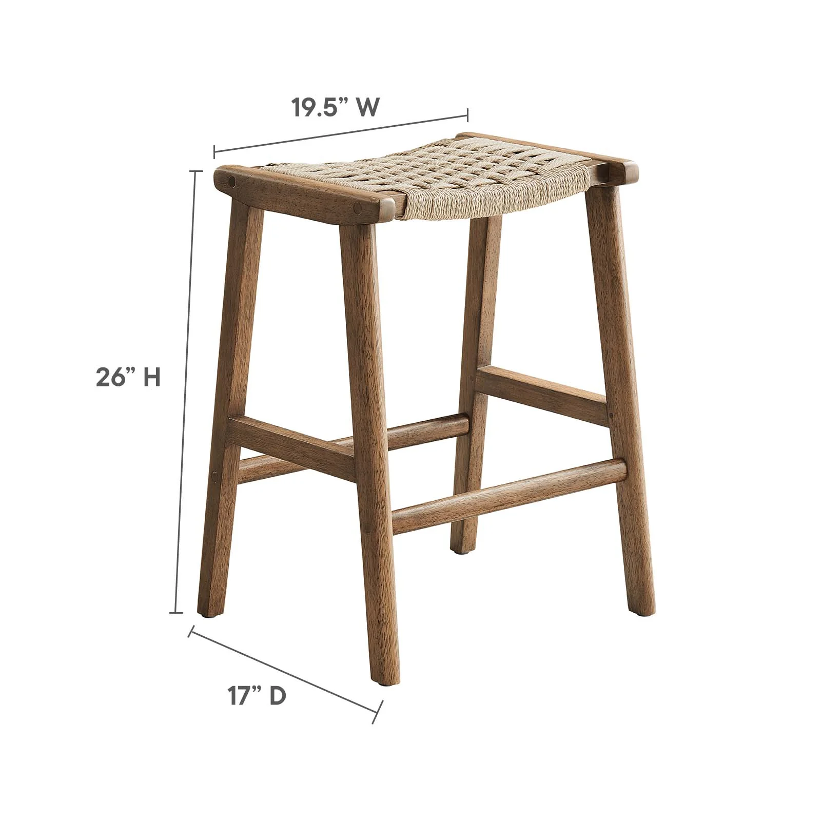 Saoirse Woven Rope Wood Counter Stool - Set of 2 By Modway - EEI-6548 - Image 36