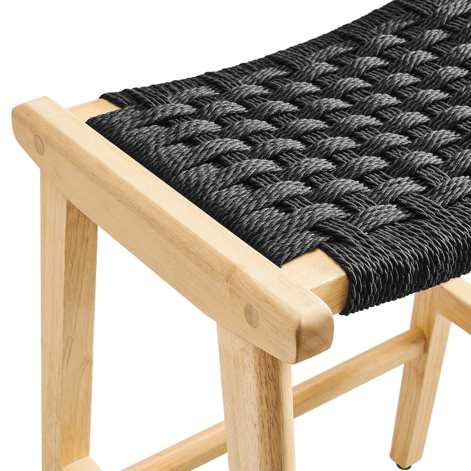 Saoirse Woven Rope Wood Counter Stool - Set of 2 By Modway - EEI-6548 - Image 6
