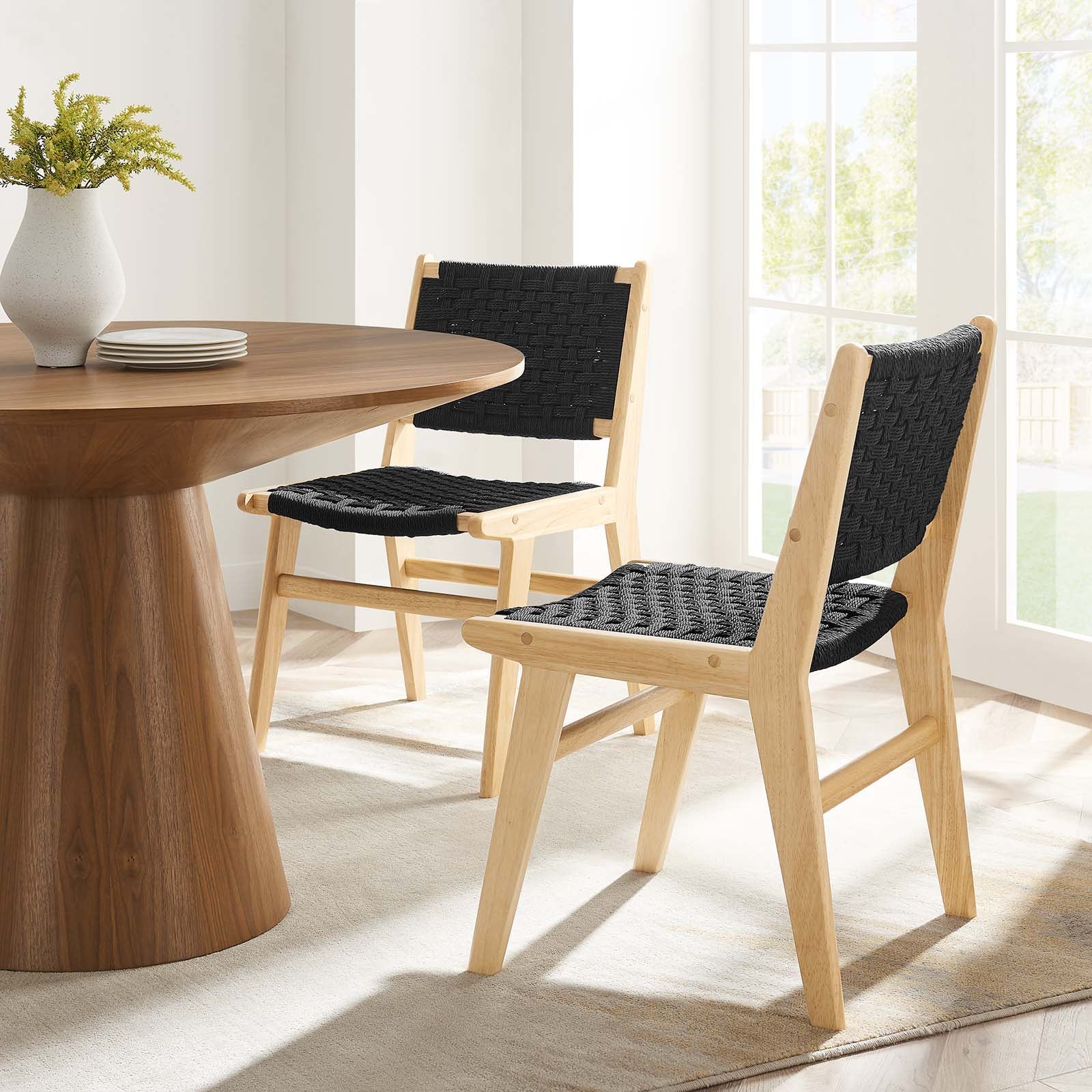 Saoirse Woven Rope Wood Dining Side Chair By Modway - EEI-6545 - Image 3