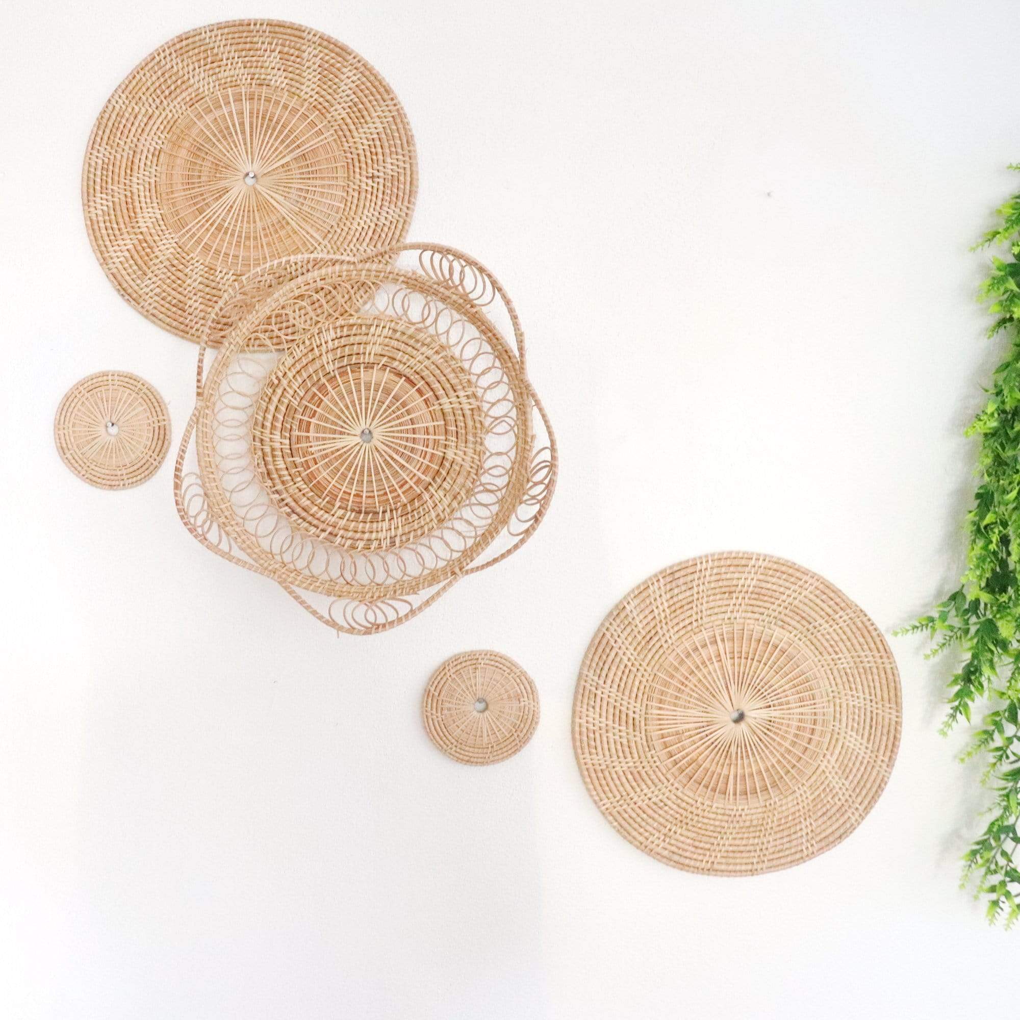 Sarang - Rattan Wall Decor - Handcrafted Natural Rattan (Set Of 5) By Thaihome - Image 4