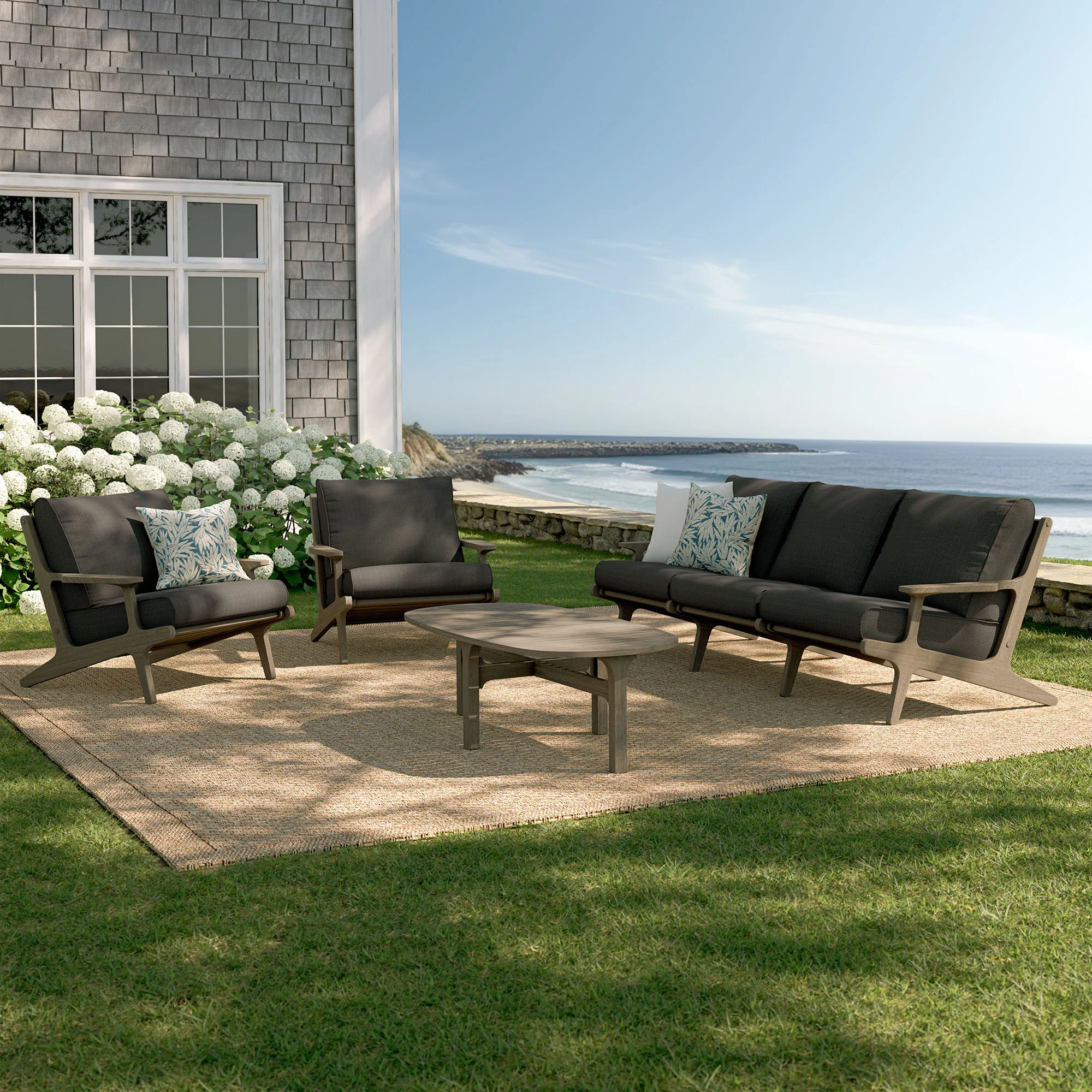 Saratoga 4-Piece Outdoor Patio Teak Wood Furniture Set by Modway - Image 3