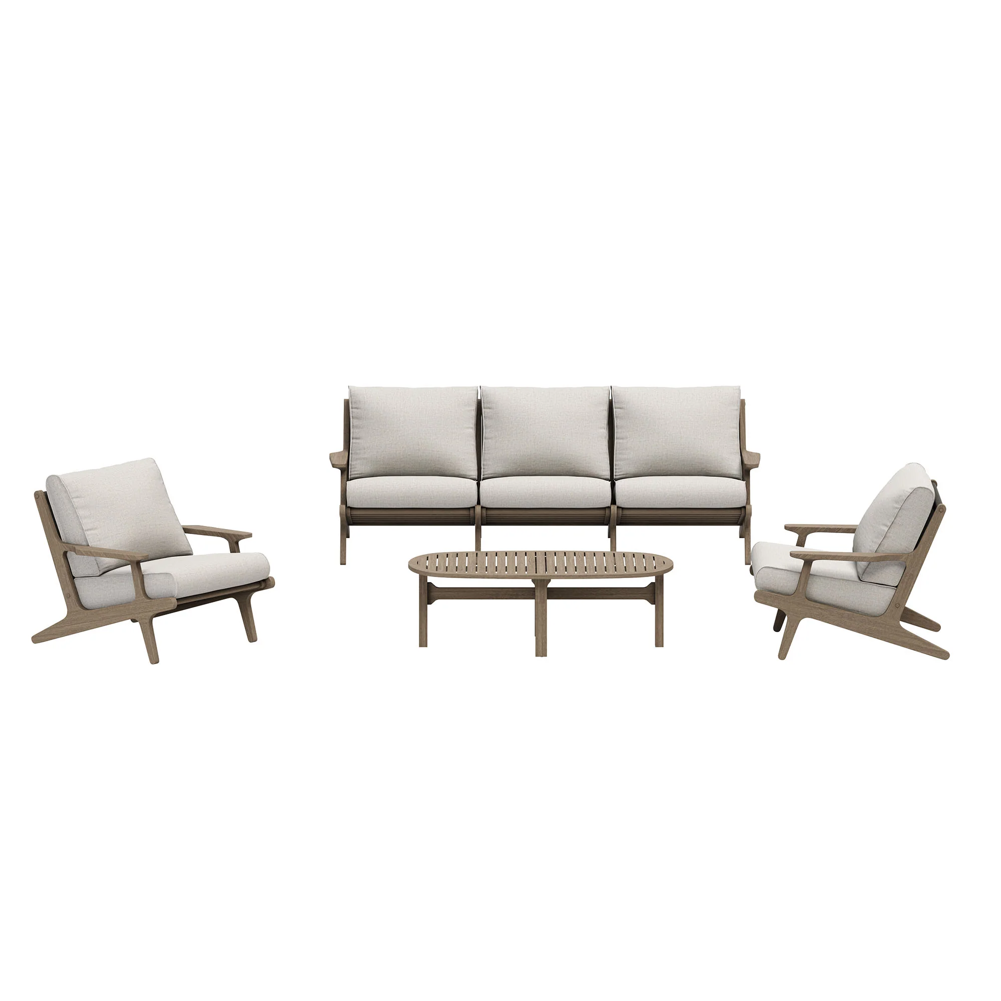 Saratoga 4-Piece Outdoor Patio Teak Wood Furniture Set by Modway - Image 8