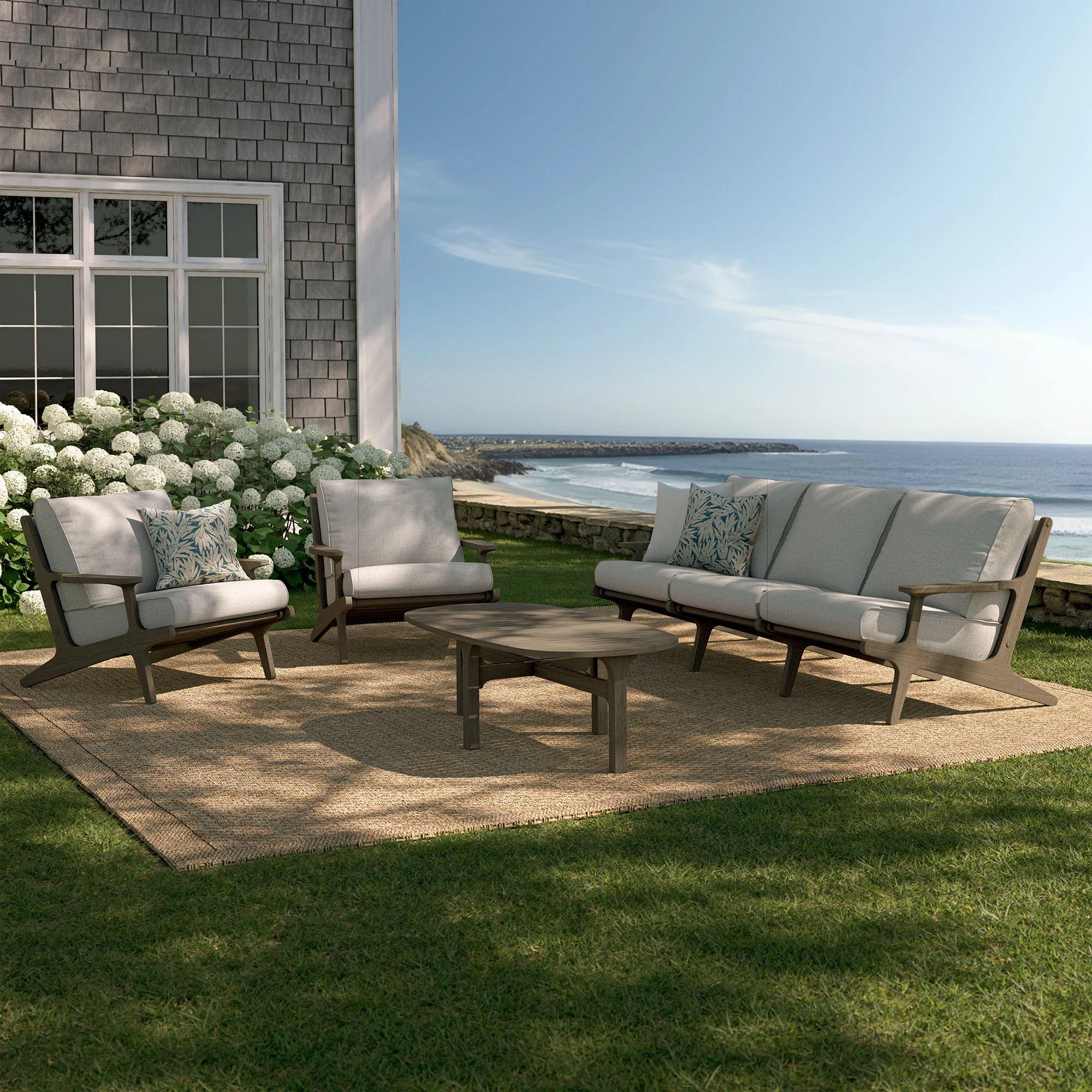 Saratoga 4-Piece Outdoor Patio Teak Wood Furniture Set by Modway - Image 9