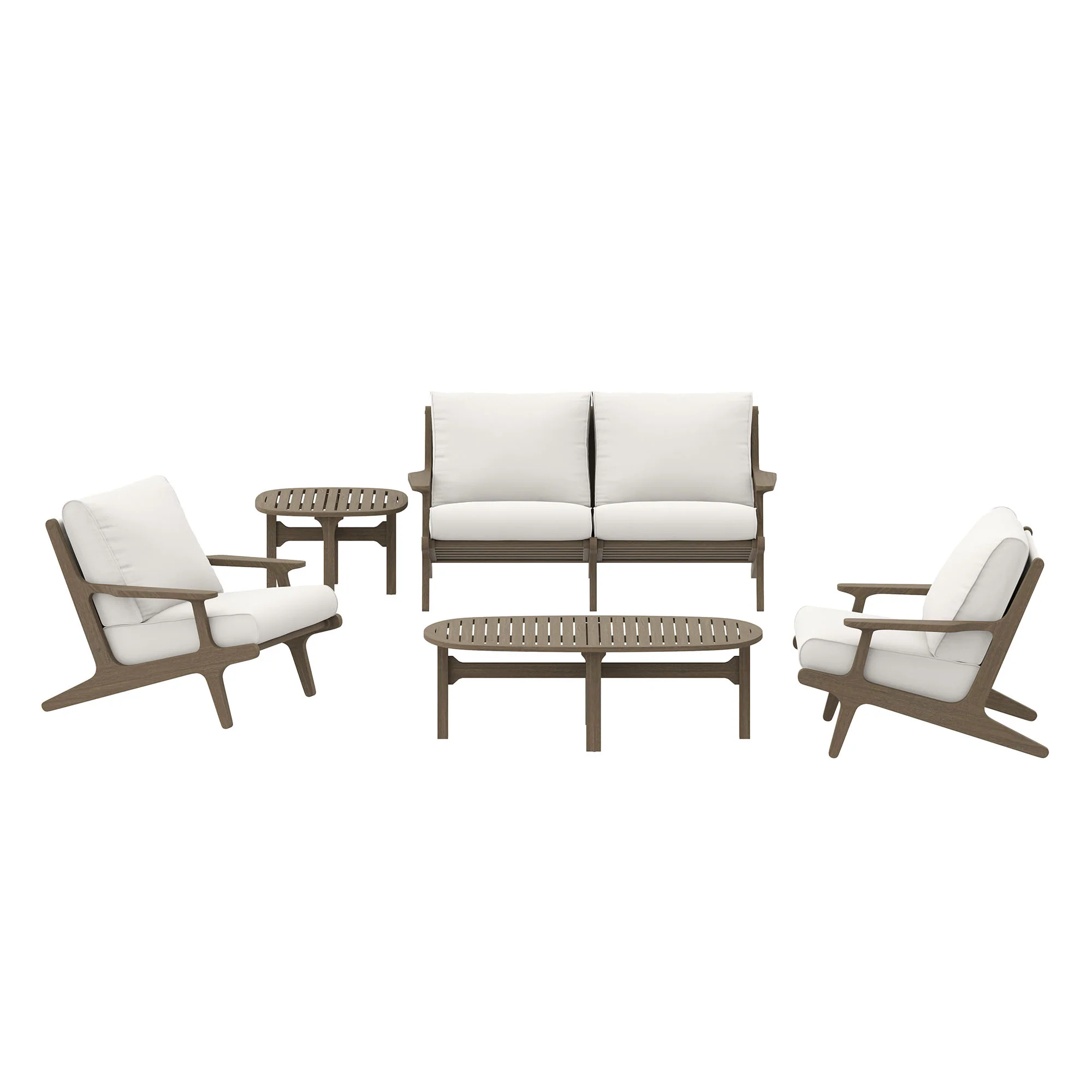 Saratoga 5-Piece Outdoor Patio Teak Wood Furniture Set by Modway - Image 2