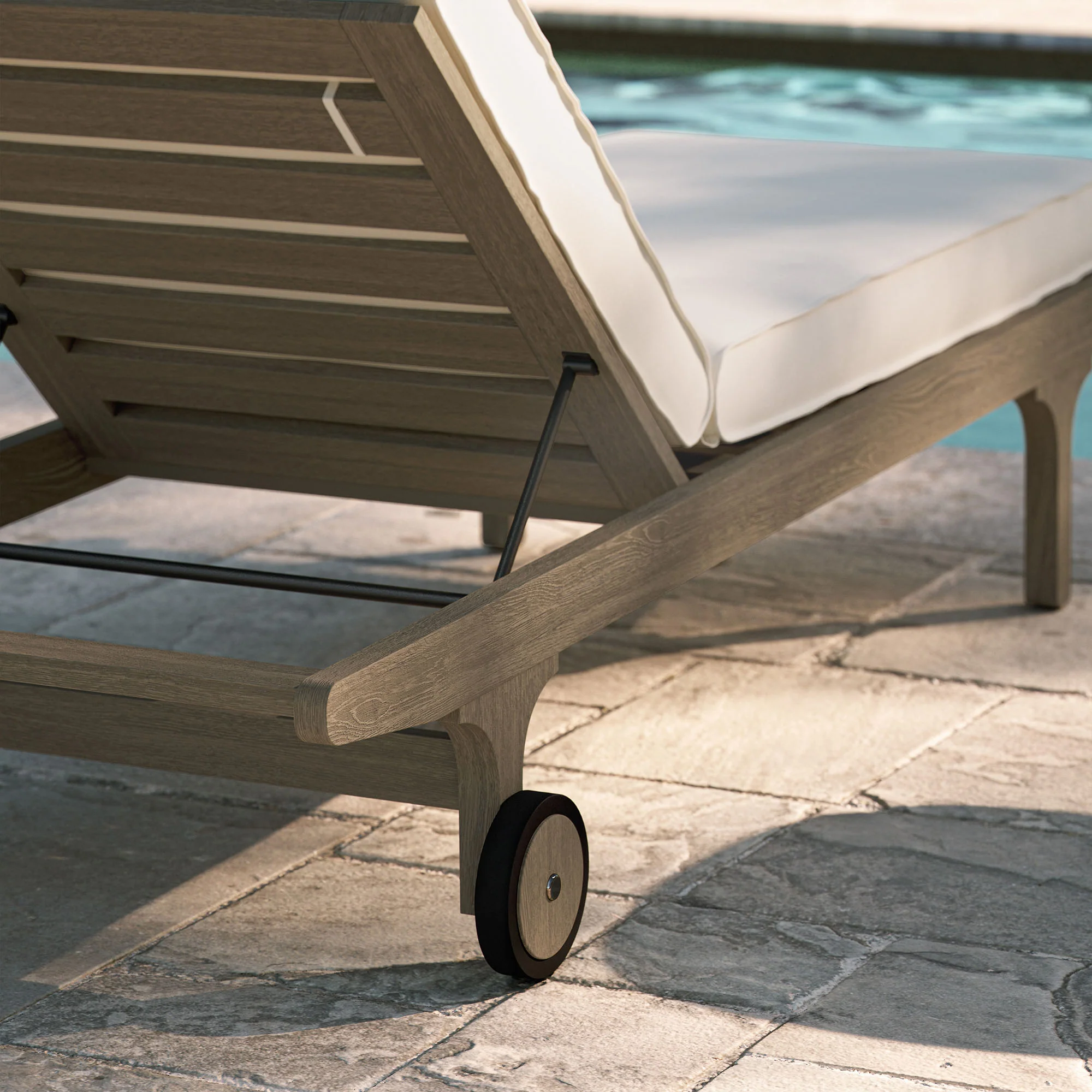 Saratoga Outdoor Patio Teak Chaise Lounge Chair by Modway - Image 8