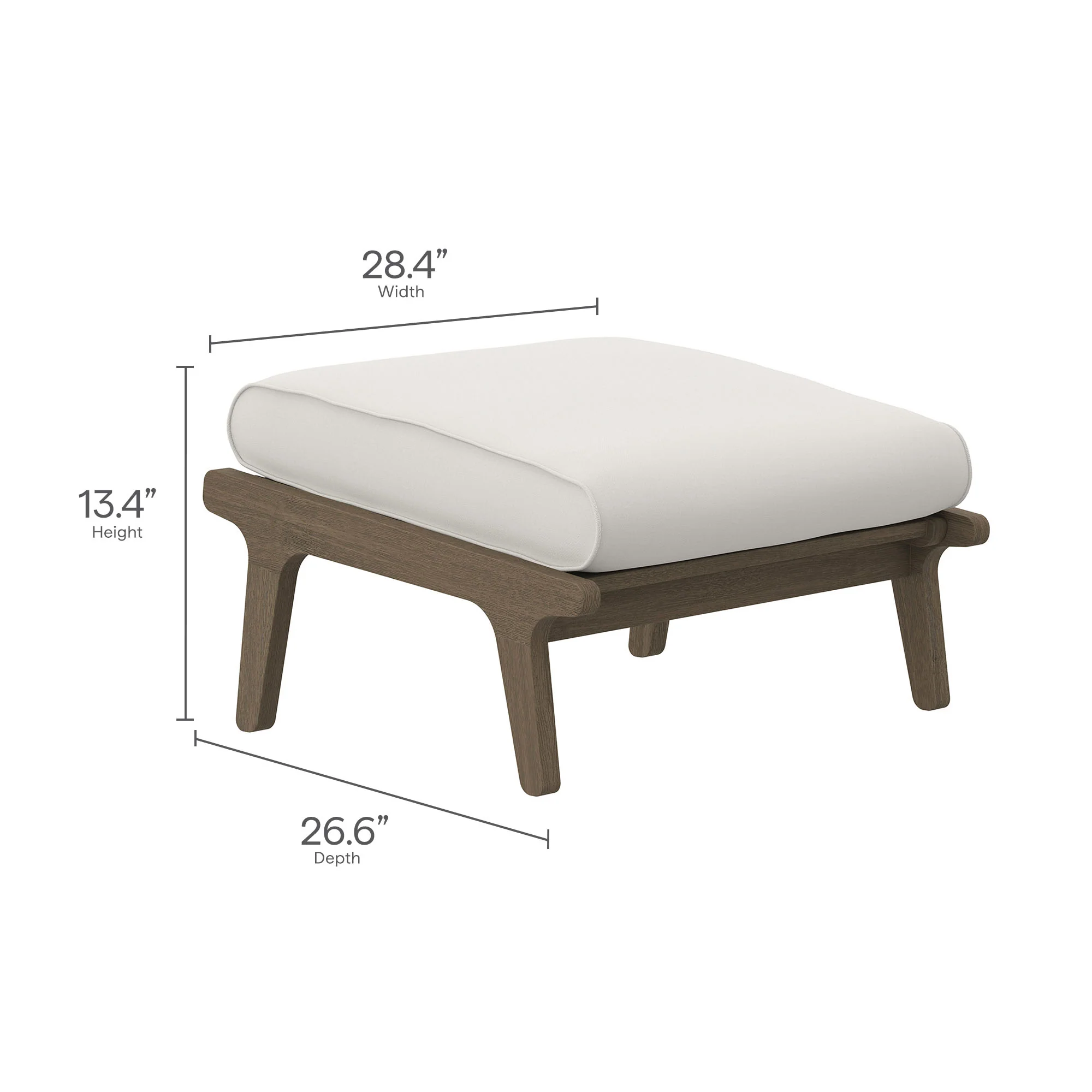 Saratoga Outdoor Patio Teak Ottoman by Modway - Image 9