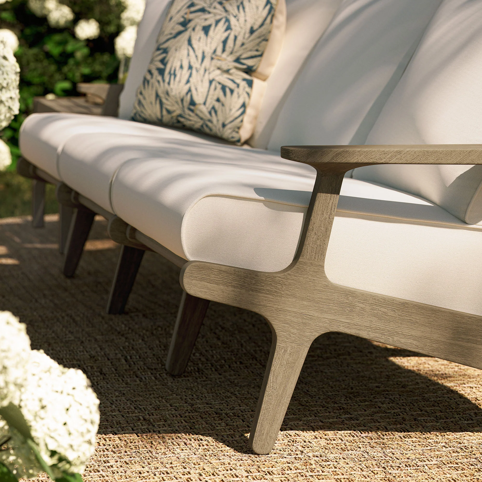 Saratoga Outdoor Patio Teak Sofa by Modway - Image 8