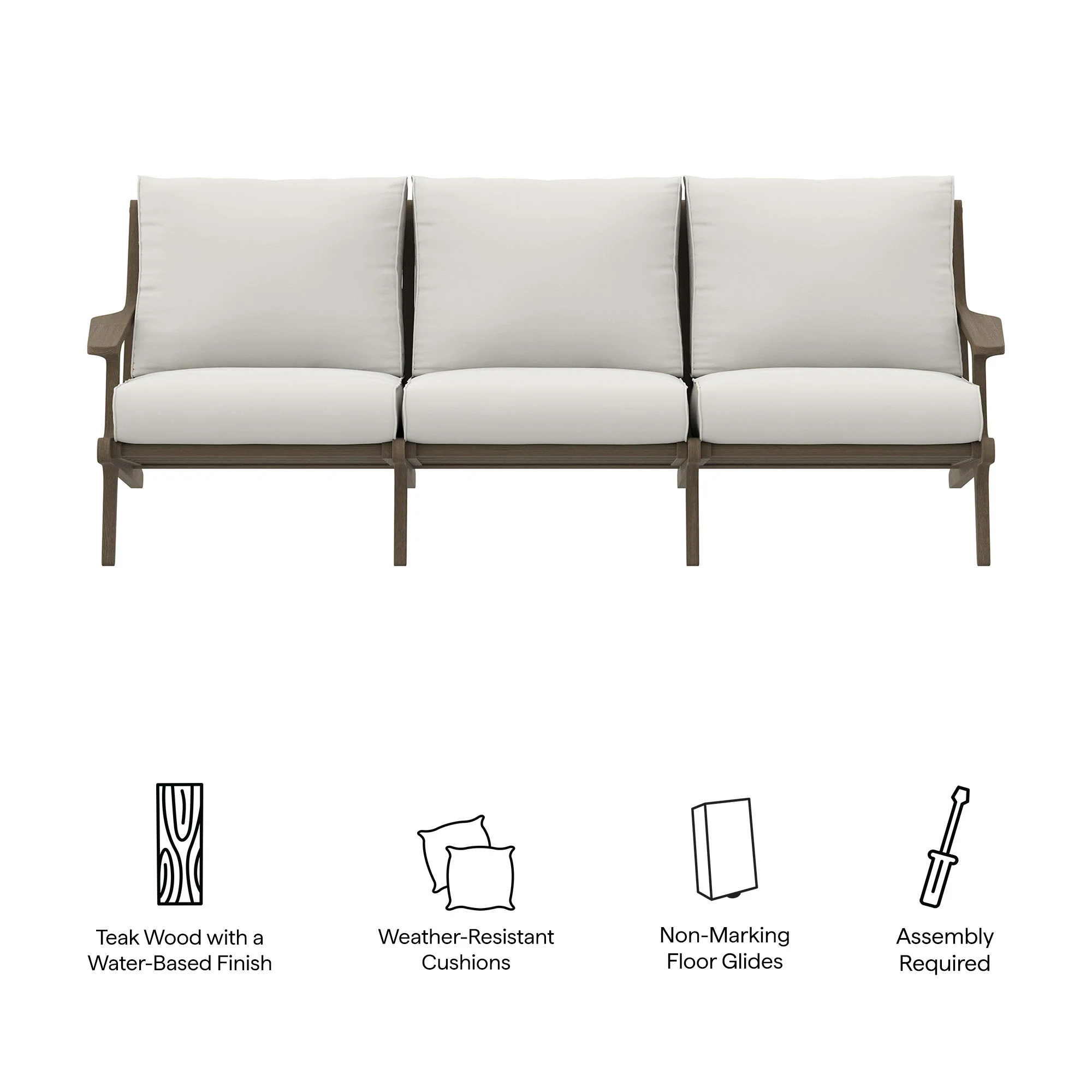 Saratoga Outdoor Patio Teak Sofa by Modway - Image 9