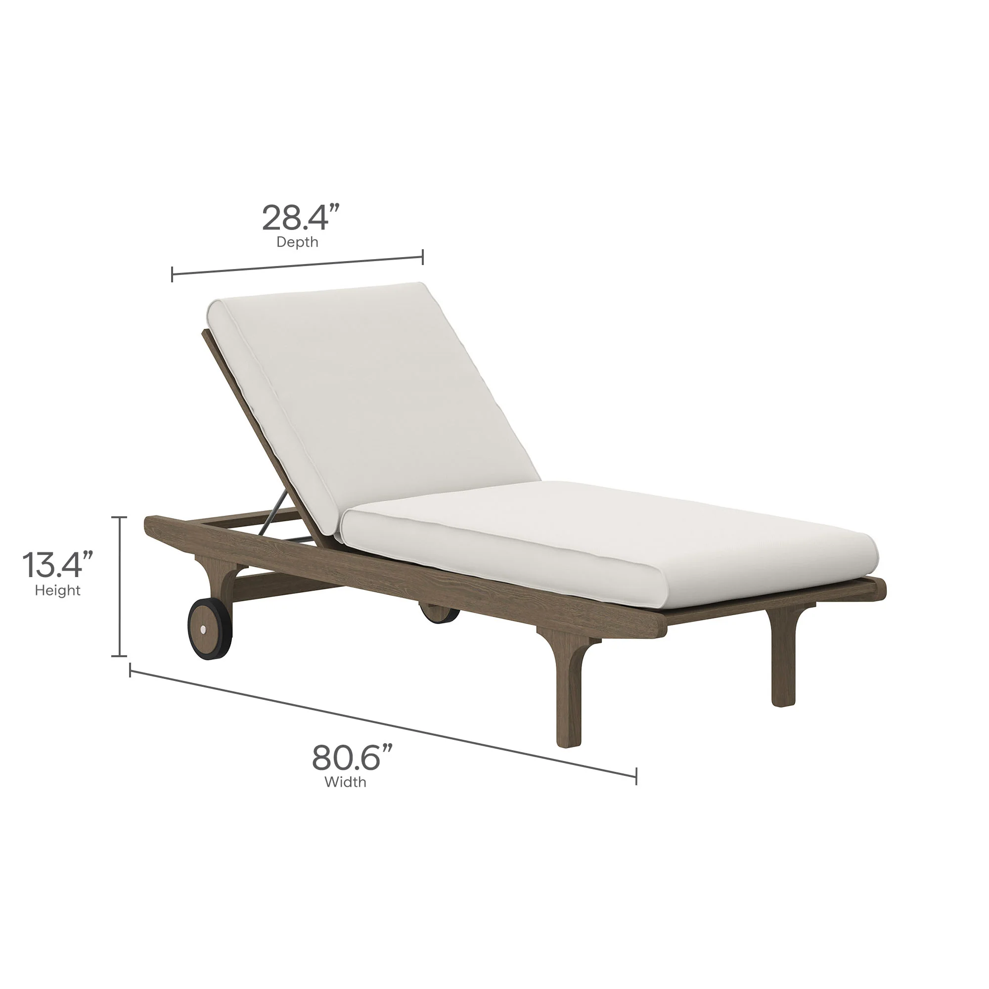 Saratoga Outdoor Patio Teak Wood 3-Piece Chaise Lounge Furniture Set by Modway - Image 6