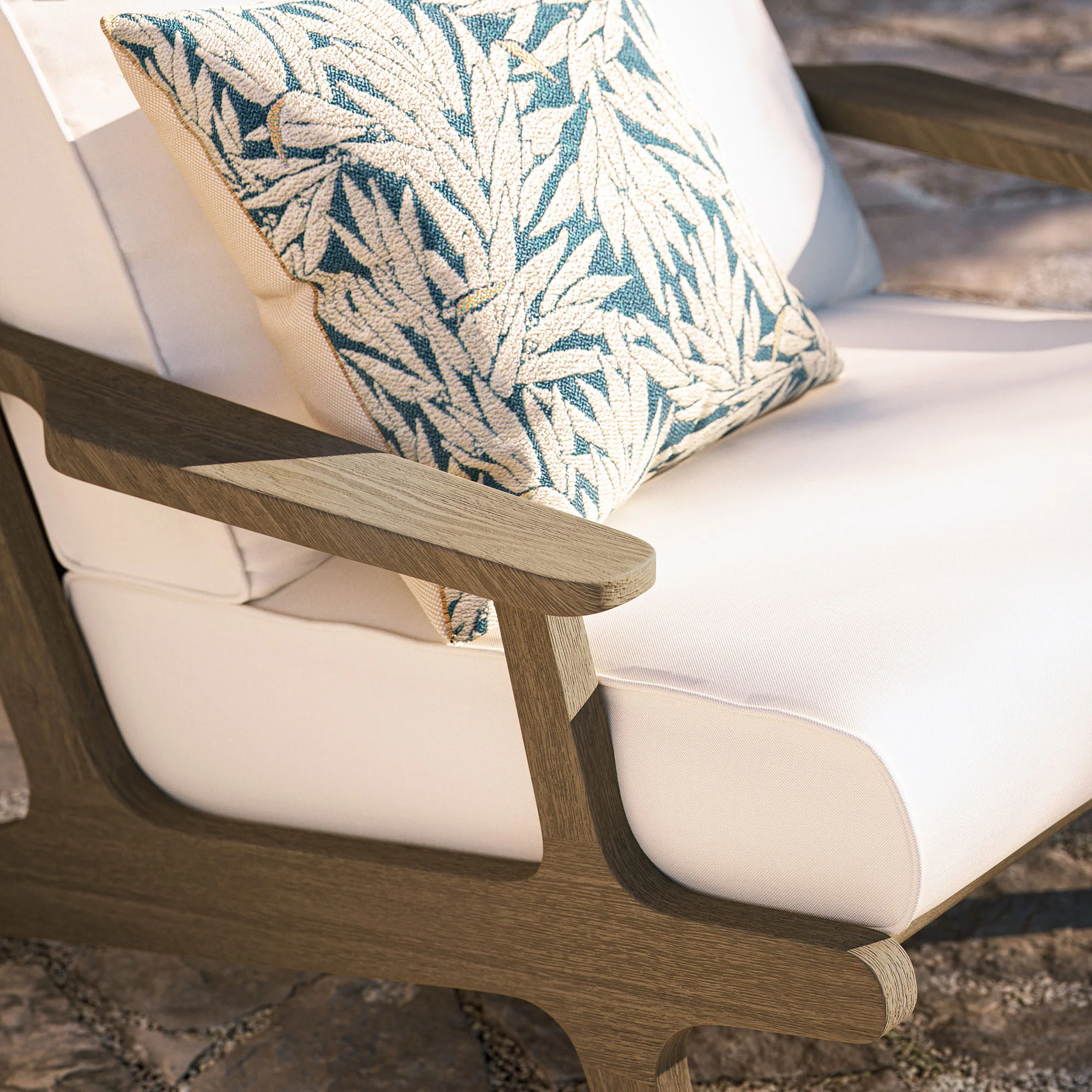 Saratoga Outdoor Patio Teak Wood Armchair by Modway - Image 8