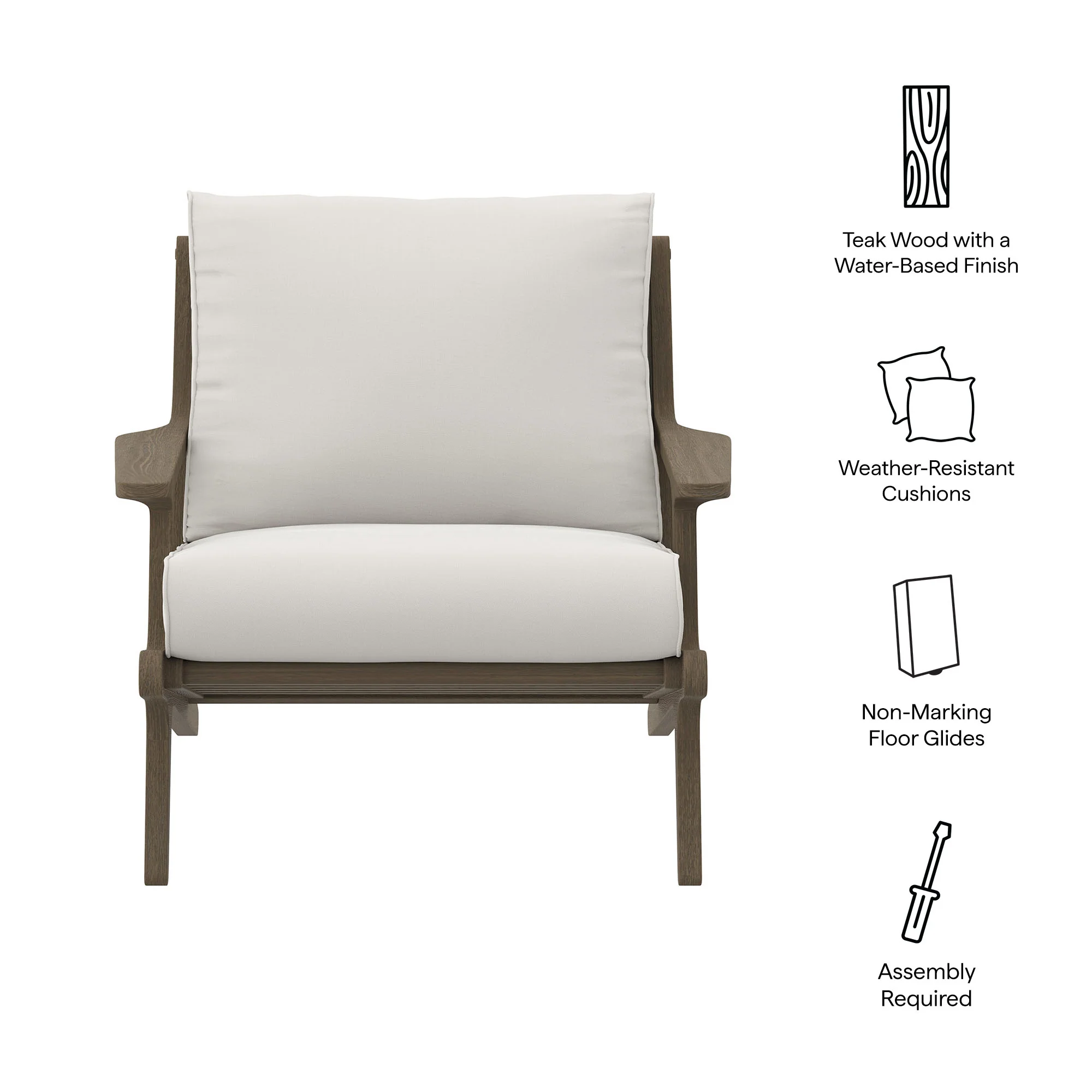 Saratoga Outdoor Patio Teak Wood Armchair by Modway - Image 9