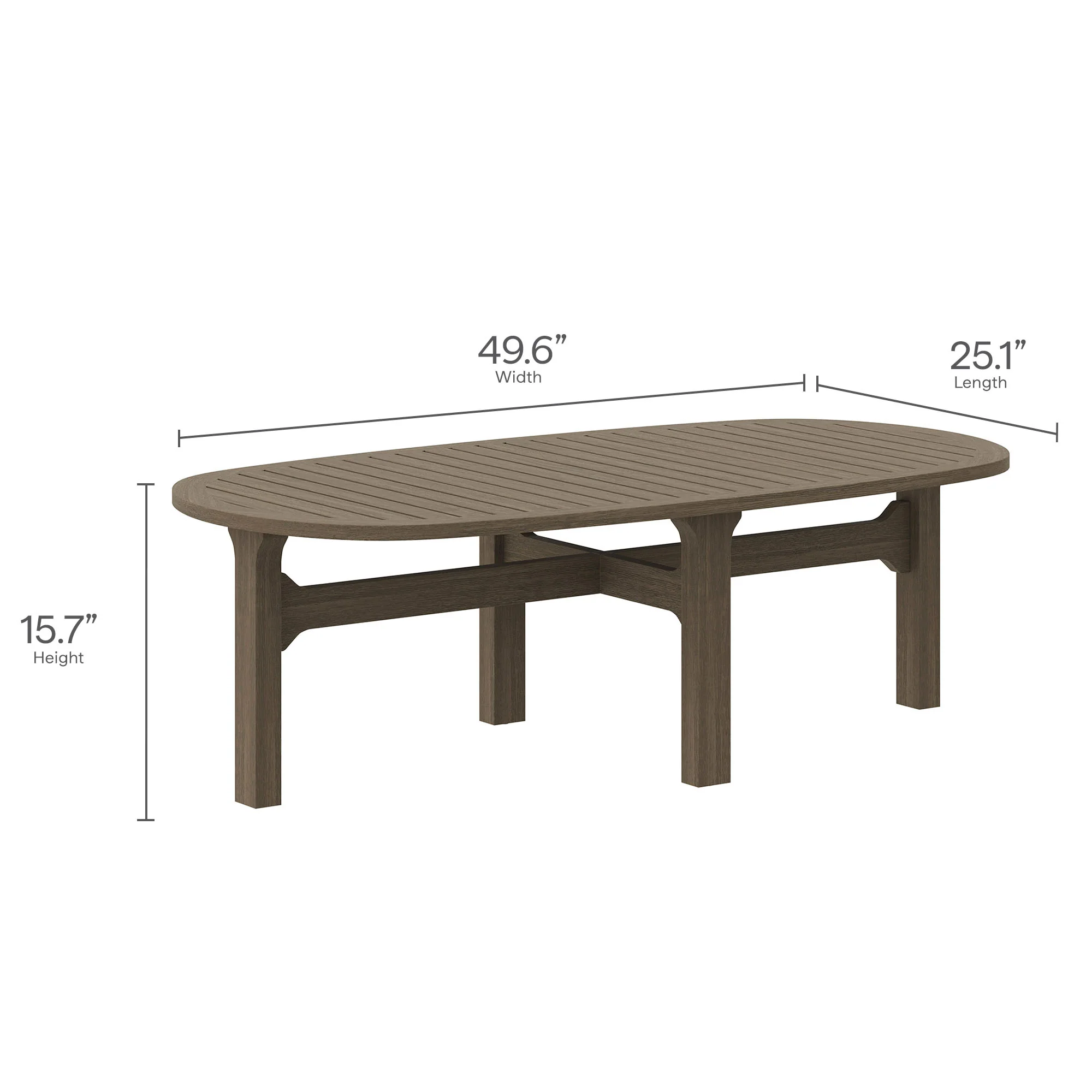 Saratoga Oval Outdoor Patio Teak Wood Coffee Table by Modway - Image 10