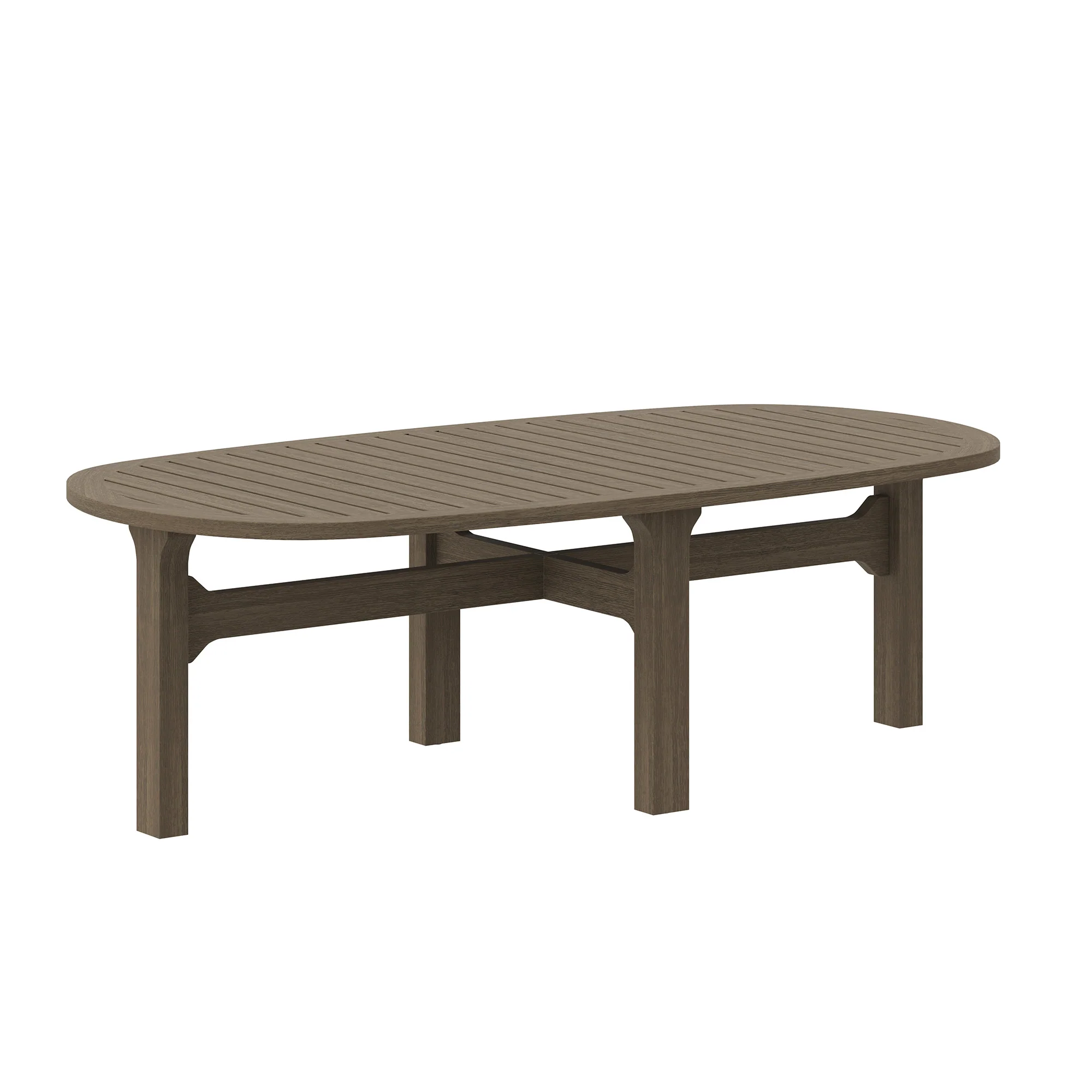 Saratoga Oval Outdoor Patio Teak Wood Coffee Table by Modway - Image 2