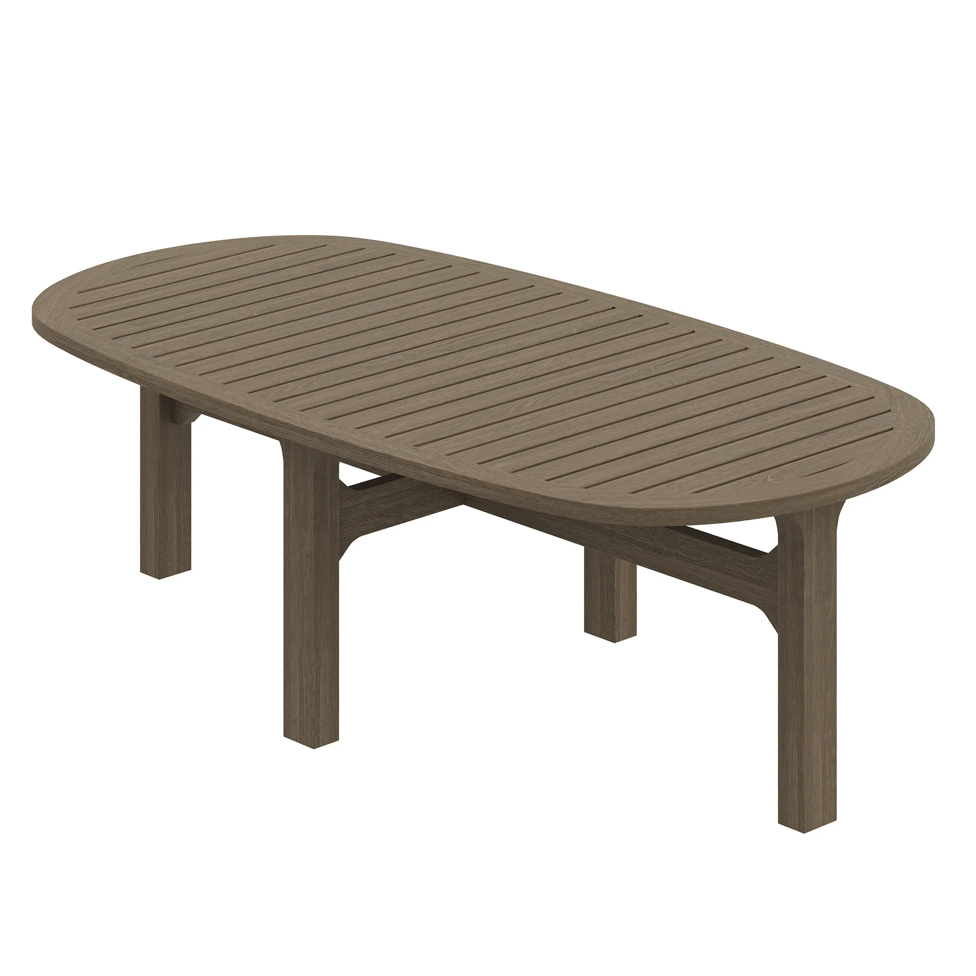 Saratoga Oval Outdoor Patio Teak Wood Coffee Table by Modway - Image 5