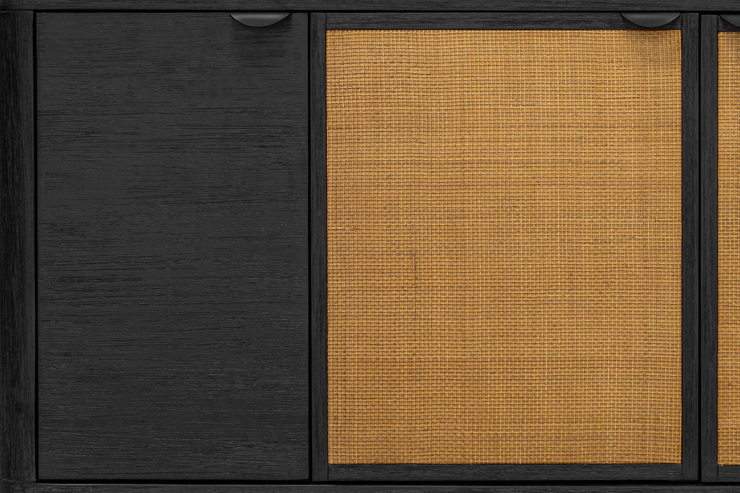 Saratoga Sideboard Buffet in Black Acacia with Rattan By Armen Living - Image 5