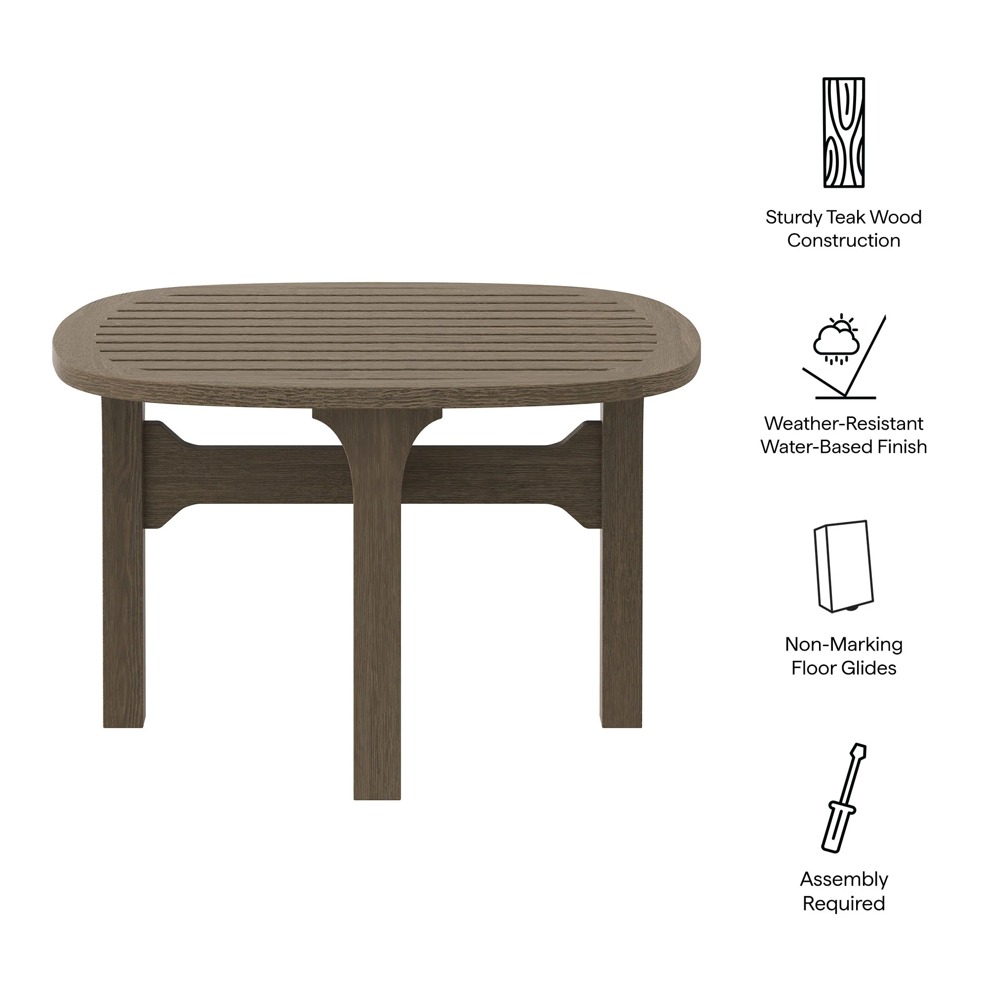 Saratoga Square Outdoor Patio Teak Wood Side Table by Modway - Image 8