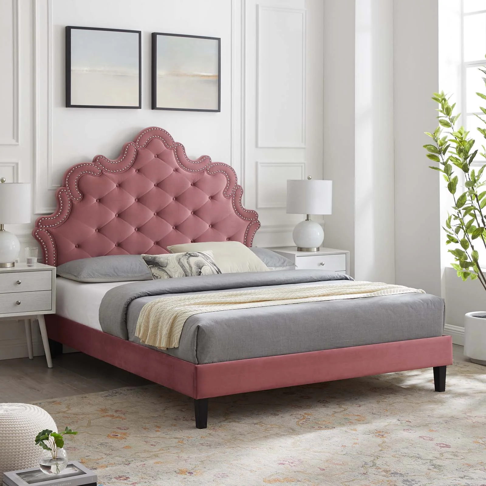 Sasha Button-Tufted Performance Velvet King Bed By Modway - MOD-6842 - Image 15