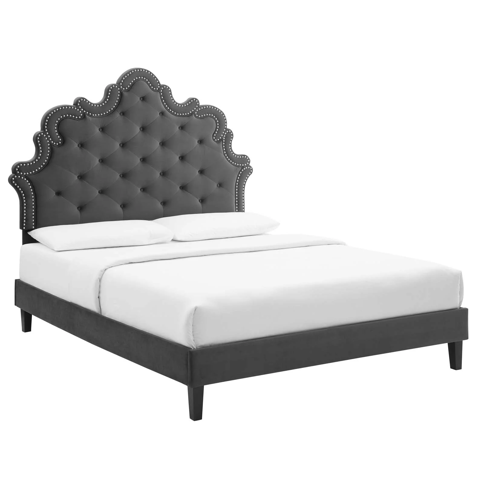 Sasha Button-Tufted Performance Velvet King Bed By Modway - MOD-6842 - Image 2