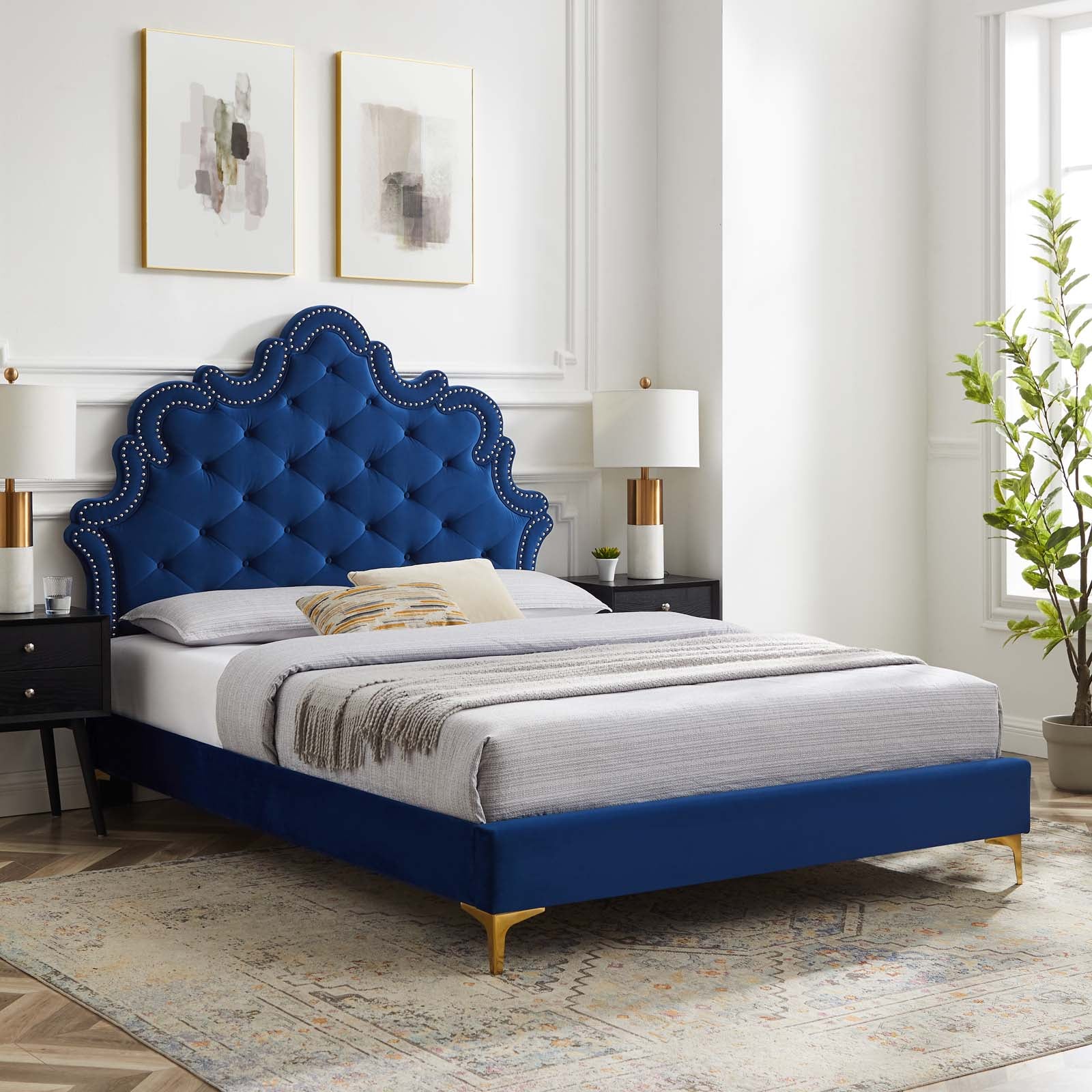 Sasha Button-Tufted Performance Velvet Queen Bed By Modway - MOD-6817 - Image 23