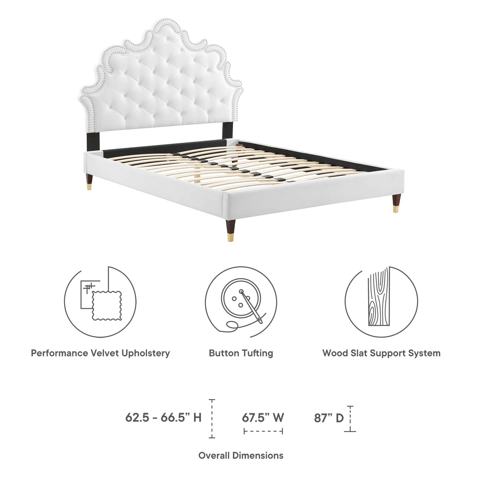 Sasha Button-Tufted Performance Velvet Queen Bed By Modway - MOD-6822 - Image 32